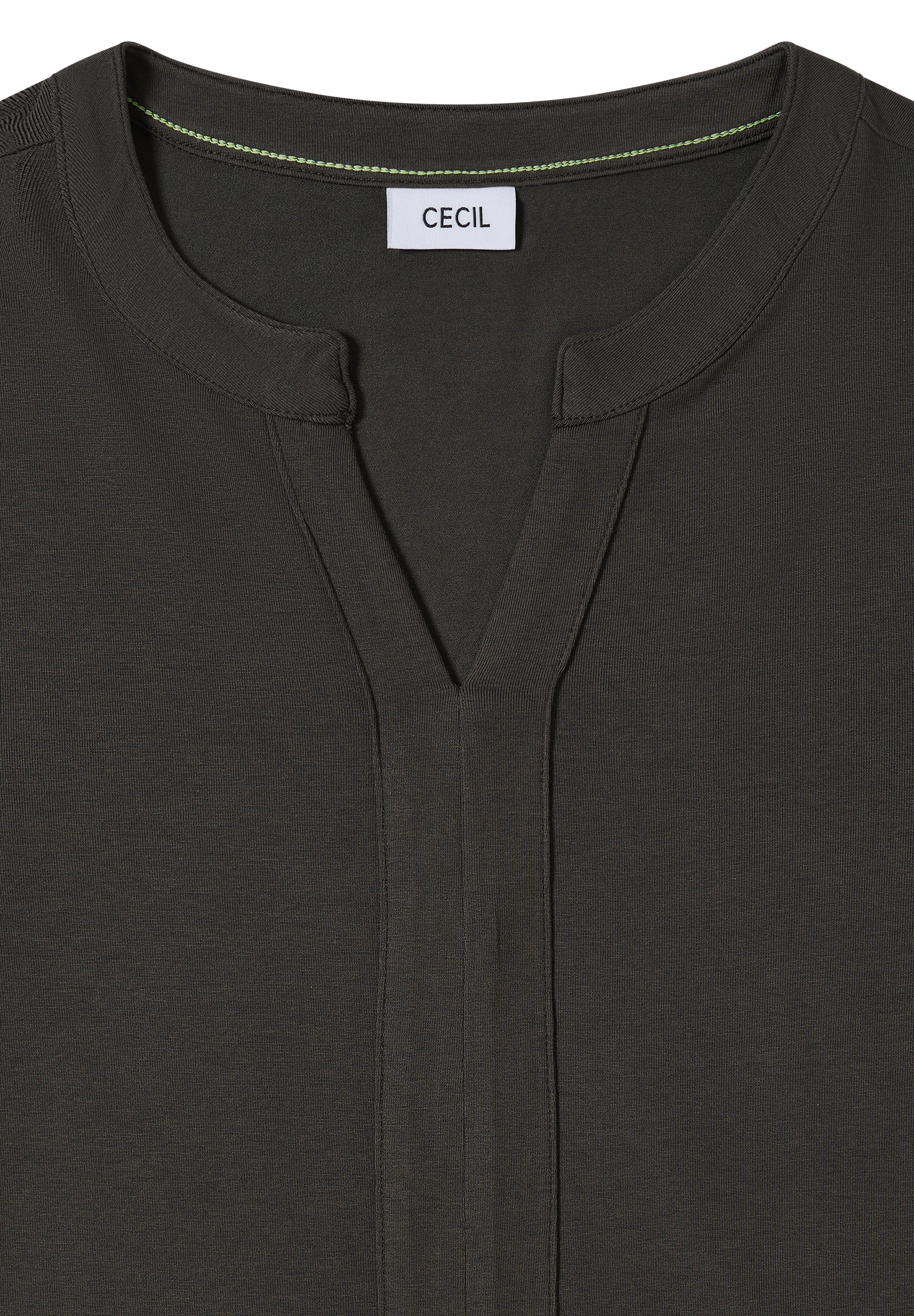 Cecil Blusenshirt feines Frontdetail, Splitneck, mit Elasthananteil
