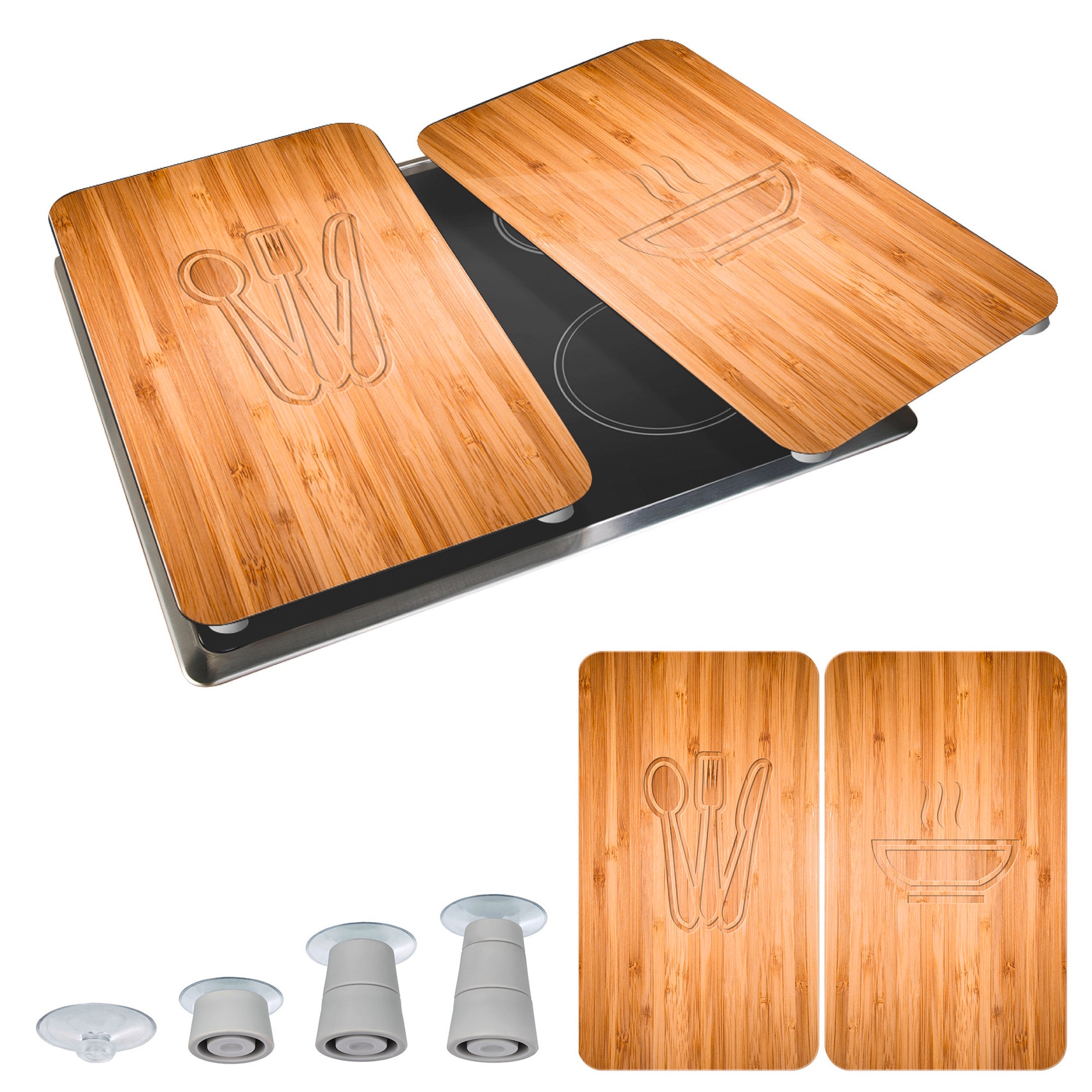 WENKO Herd-Abdeckplatte »Universal Modell Lunch« Herdabdeckung für alle Herdarten, kratzfest, mit rutschfesten Füssen