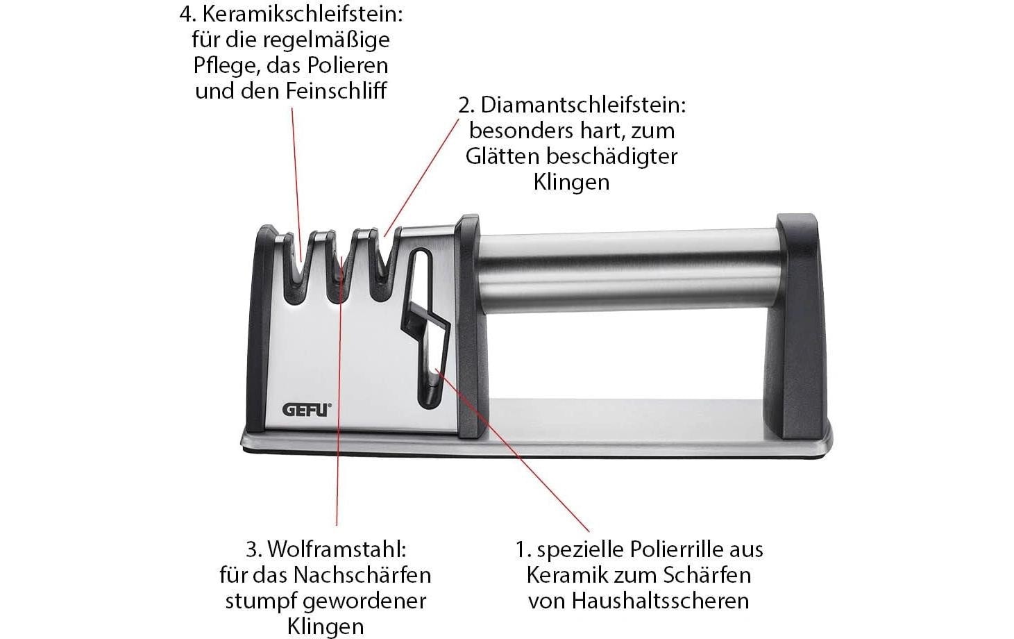 GEFU Messerschärfer »GEFU Messerschärfer Colt Pro Schwarz/Silber«