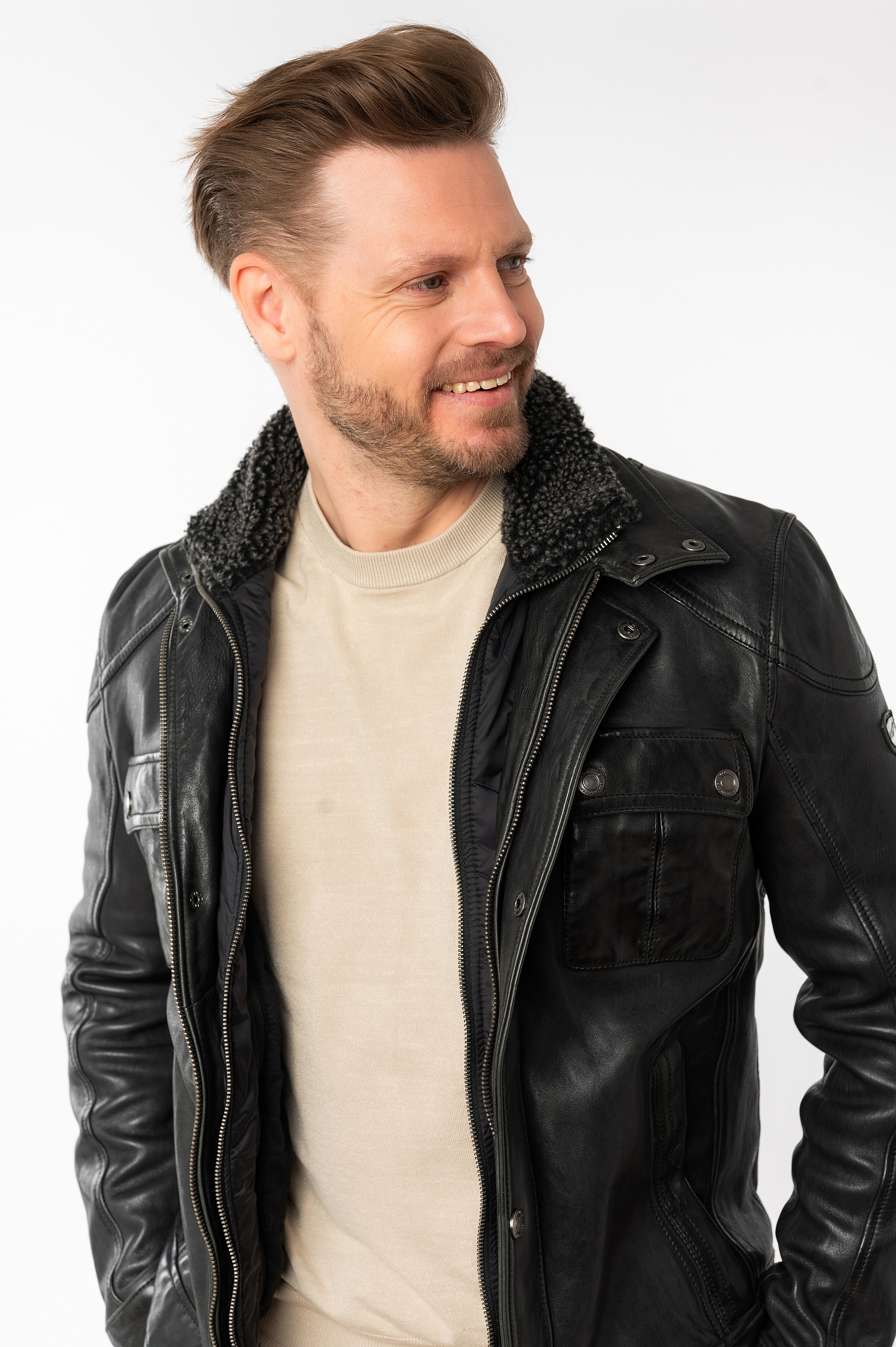 Mauritius Lederjacke »MMGarreck« mit Stehkragen