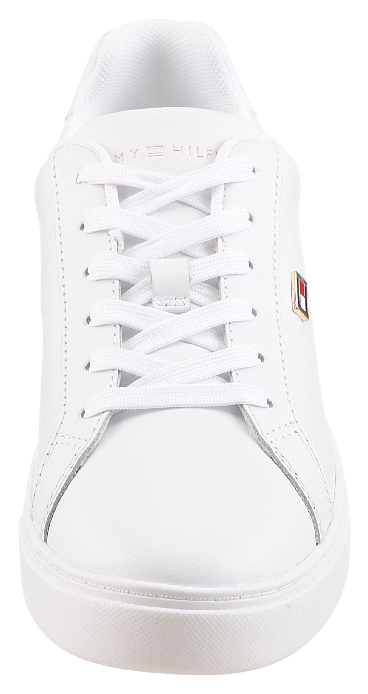 Tommy Hilfiger Sneaker »FLAG COURT SNEAKER«  , Schnürschuh, Halbschuh, Freizeitschuh mit edlem TH-Logoemblem