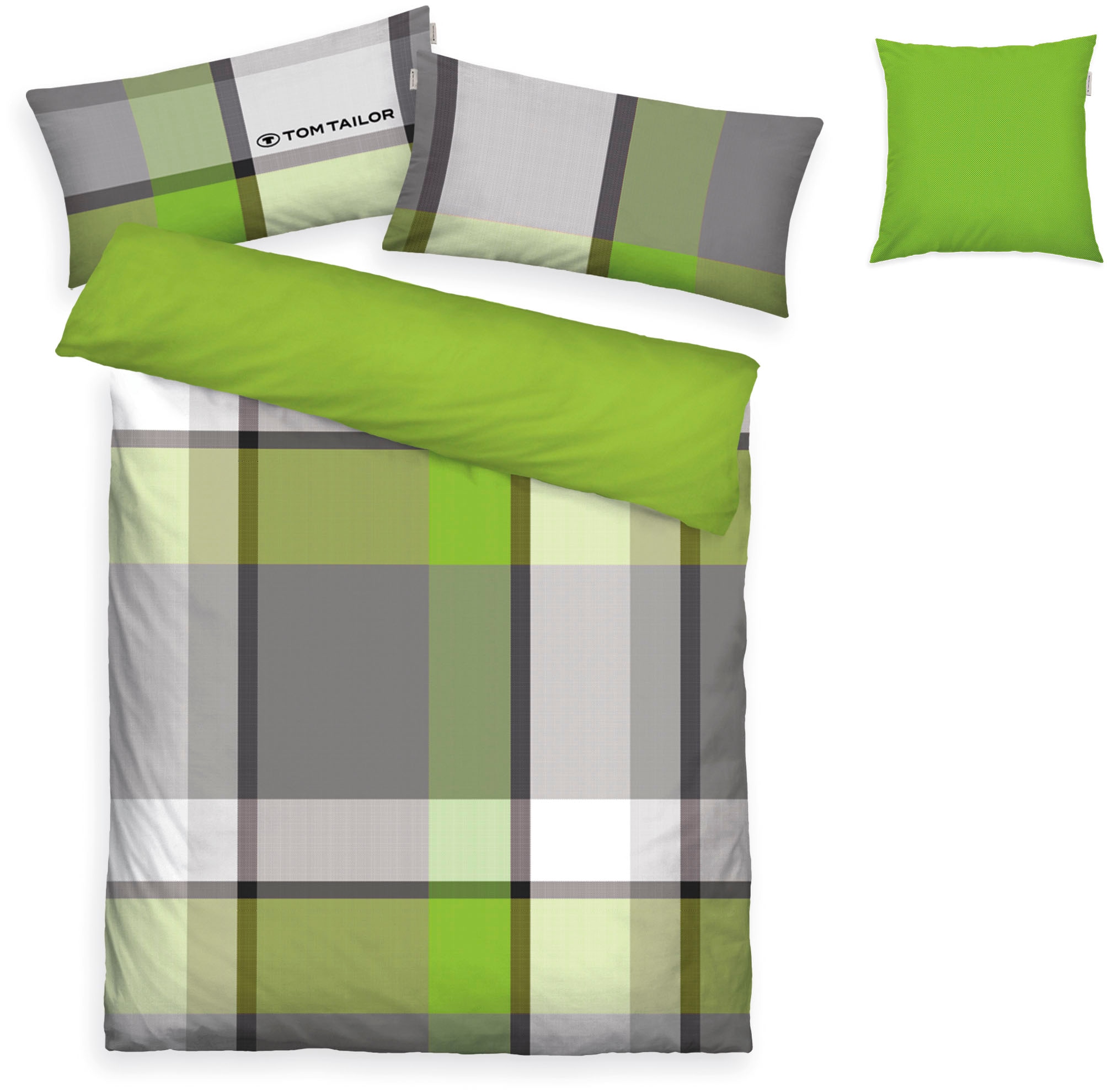 TOM TAILOR HOME Bettwäsche »Lenny in Gr. 135x200 oder 155x220 cm« 3 tlg. mit GRATIS-Zugabe: Kissenhülle 1tlg., in Biber und Renforcé erhältlich