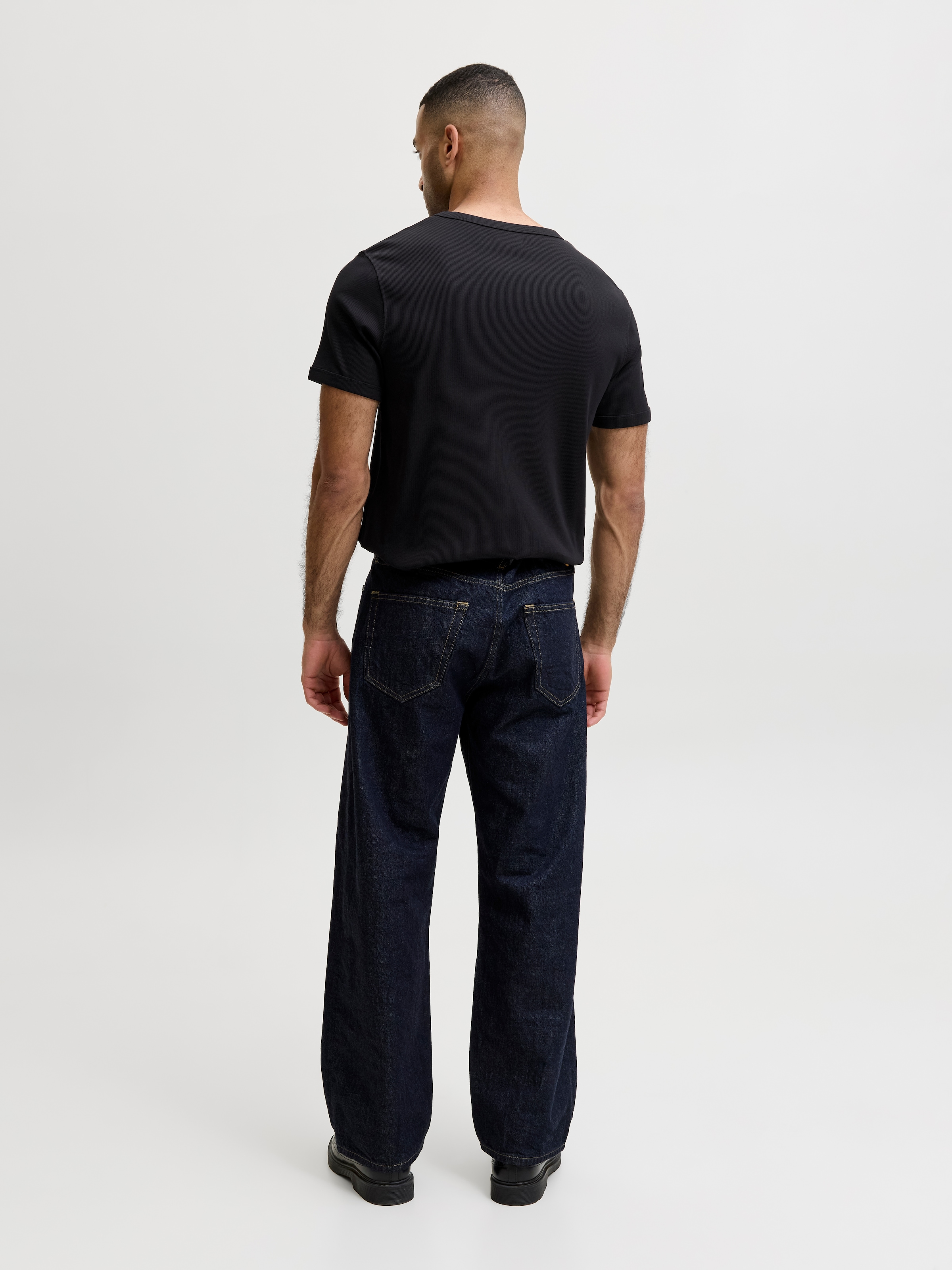 Jack & Jones Shirt à col rond »JJEORGANIC RIB TEE SS CREW NECK 2PK MP« Paquet, 2 Mélange de coton, coupe slim