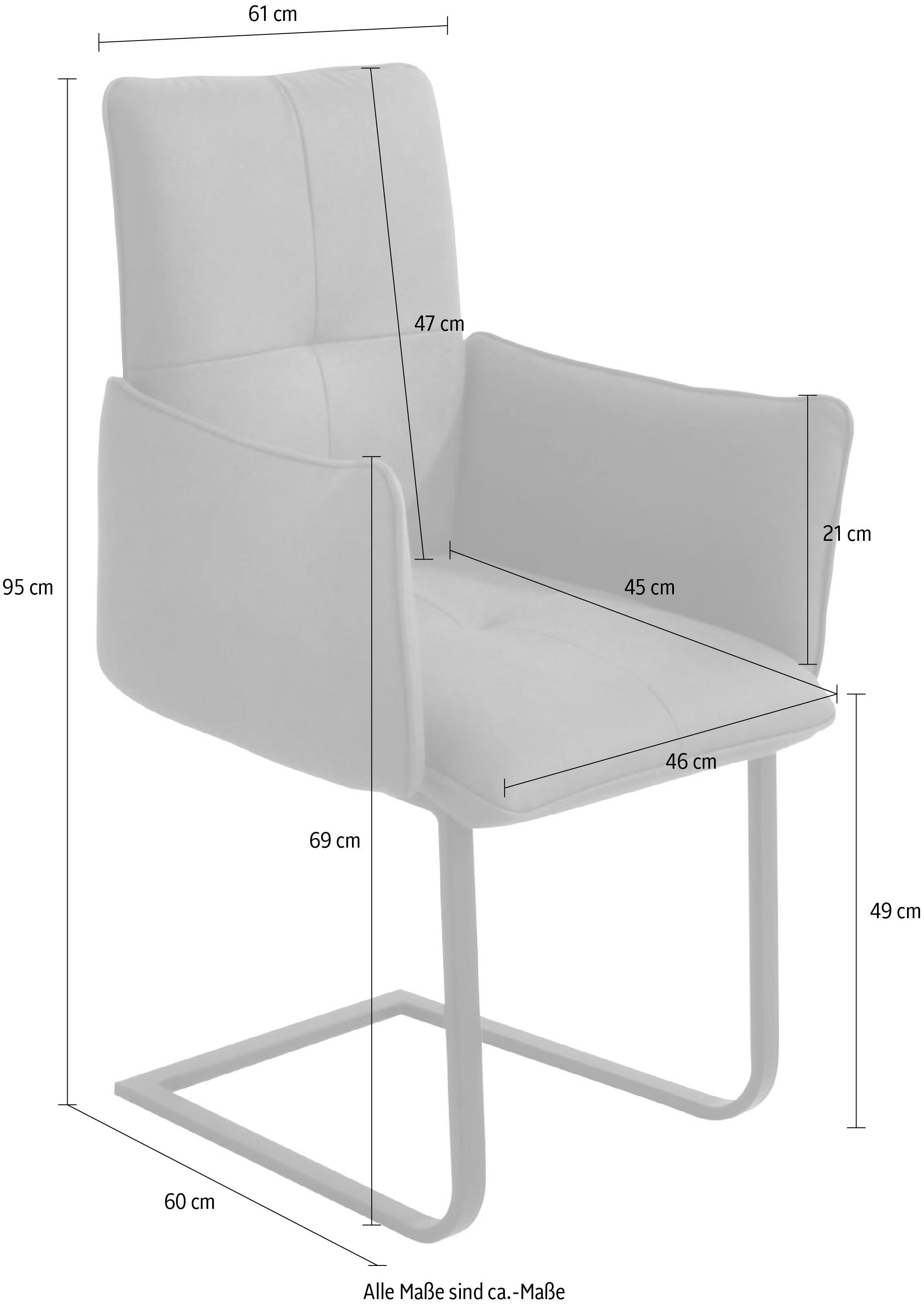 K+W Komfort & Wohnen Chaise cantilever () Chaise cantilever, structure métal noir, matelassage siège et dossier