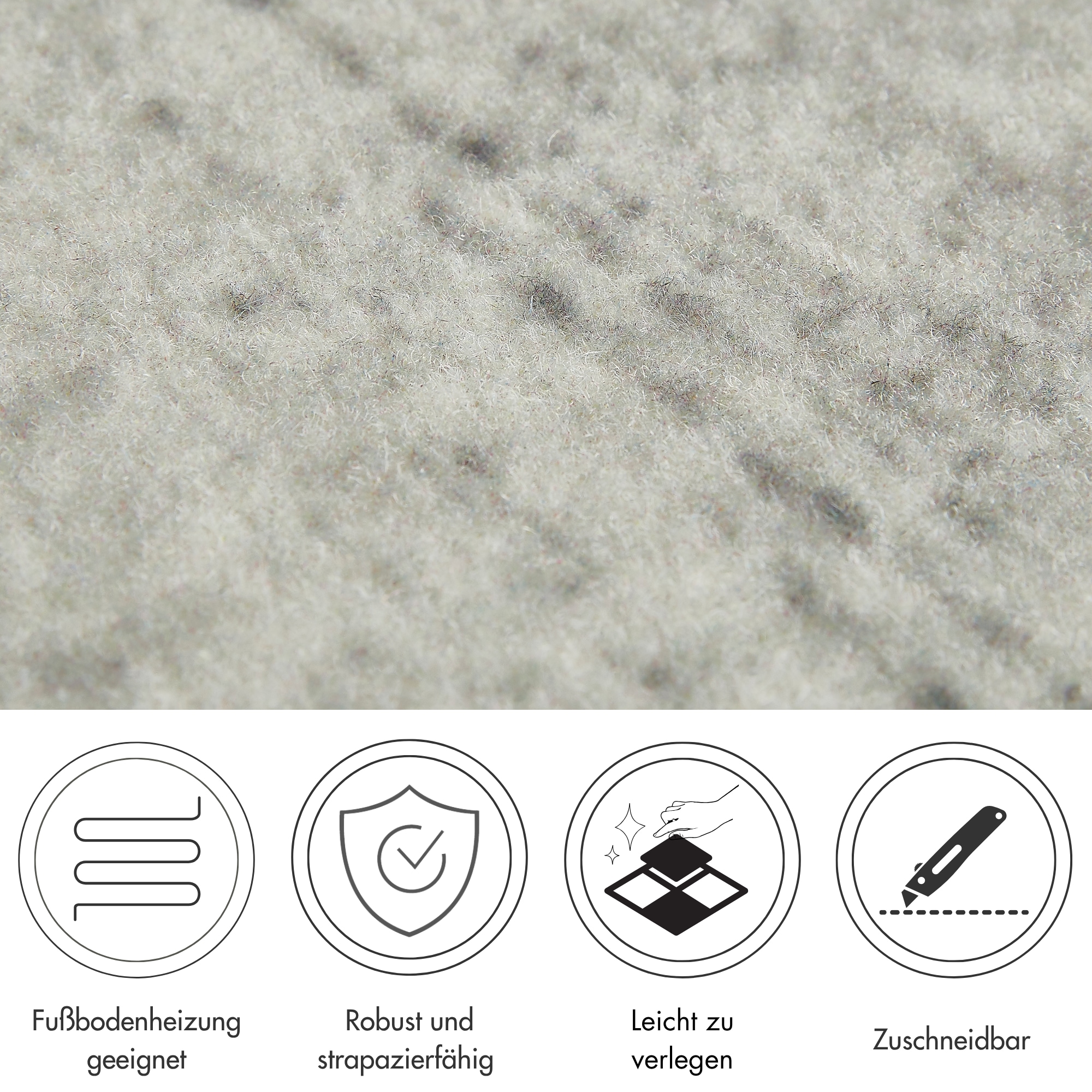 Andiamo Teppichfliese »Paris Nadelfilz« Carré 4 mm Höhe 40x40 cm, selbstklebend, robust & strapazierfähig, 25 Stück (4 qm)