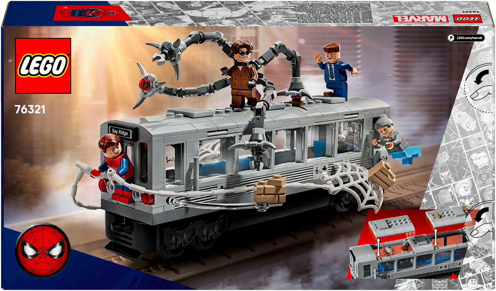 LEGO® Konstruktionsspielsteine »Spider-Man vs. Doc Ock: Showdown in der U-Bahn (76321)« LEGO Super Heroes; Made in Europe
