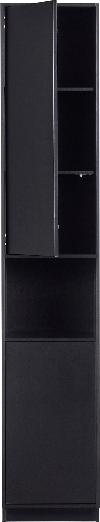 WOOOD Vitrine »Finca FSC®-Kiefernholz mit Druckmechanismus, H 210 x B 40 x T 40 cm« Tragkraft 10 kg pro Boden, schwebende Optik, sichtbare maserung