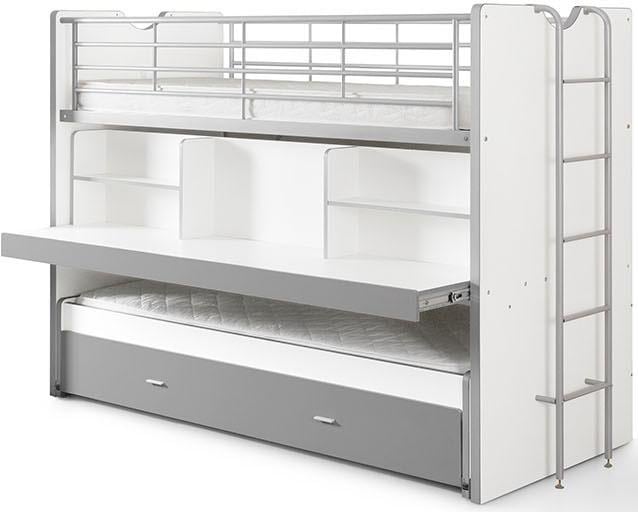 Vipack Lit superposé »Bonny, mit 3 Schlafgelegenheiten, super praktisch im Kinderzimmer« L/H/P env. 222x161x102 cm, surface décor, différentes couleurs,  avec grande tablette d’écriture, étagères, beaucoup de fonctions dans un petit espace