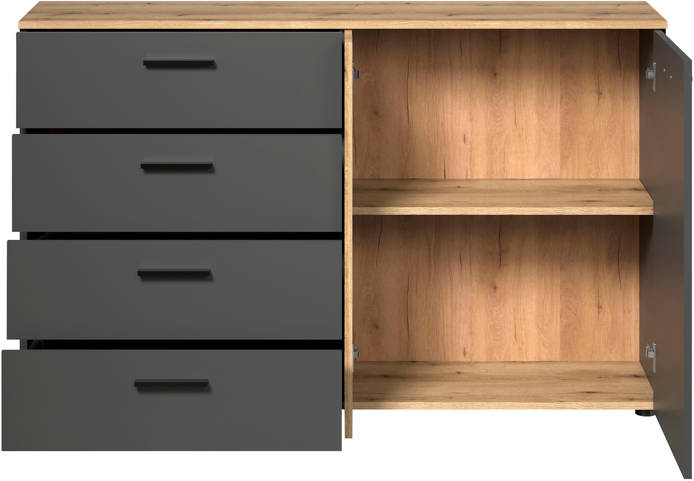 Home affaire Commode »Estepona« 1 cuis tlg. Sideboard mit voll ausziehbaren Schubladen - (B/T/H) 139/38/86 cm