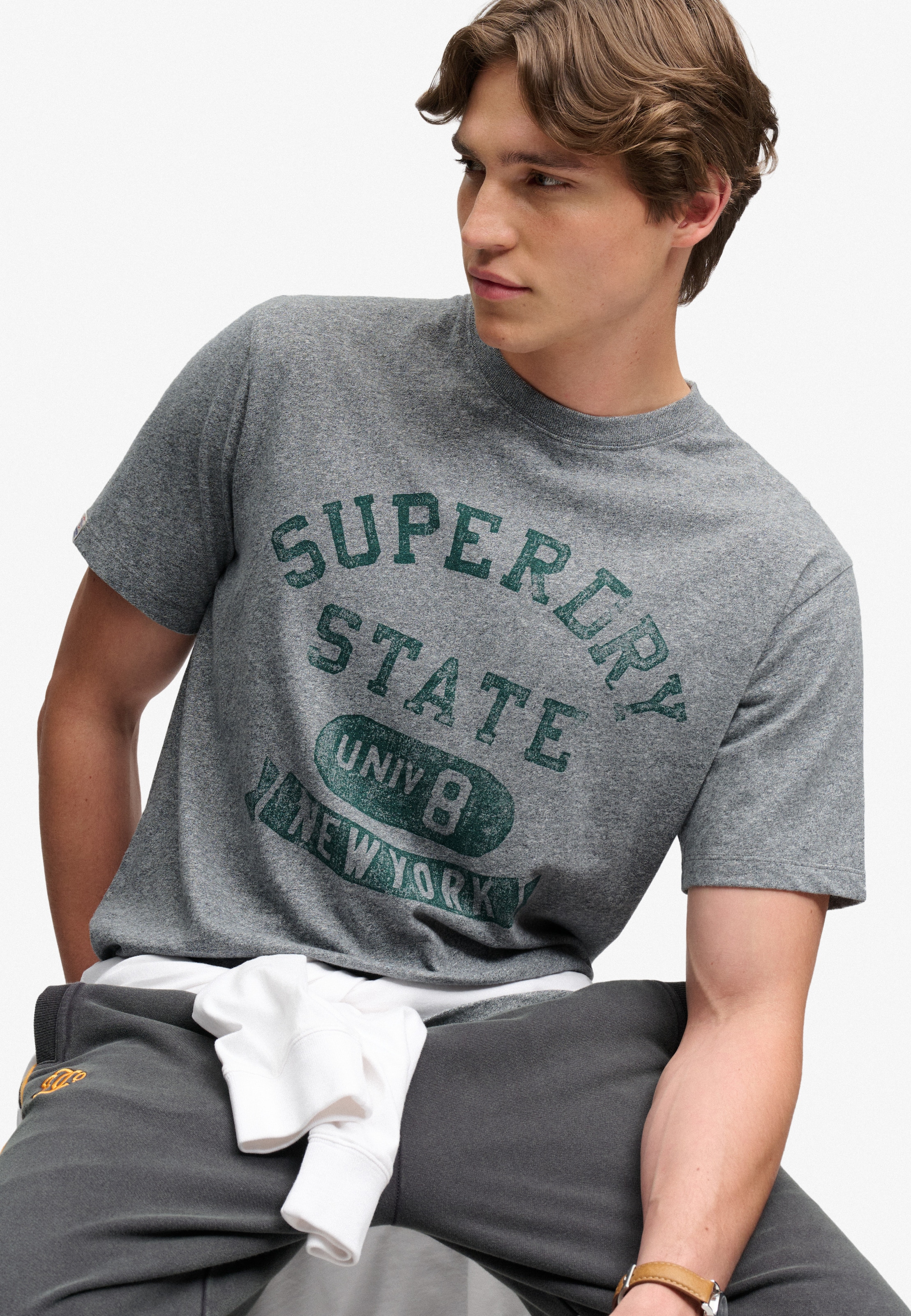 Superdry Rundhalsshirt »ATH ESS TEE« Baumwolle, loose fit