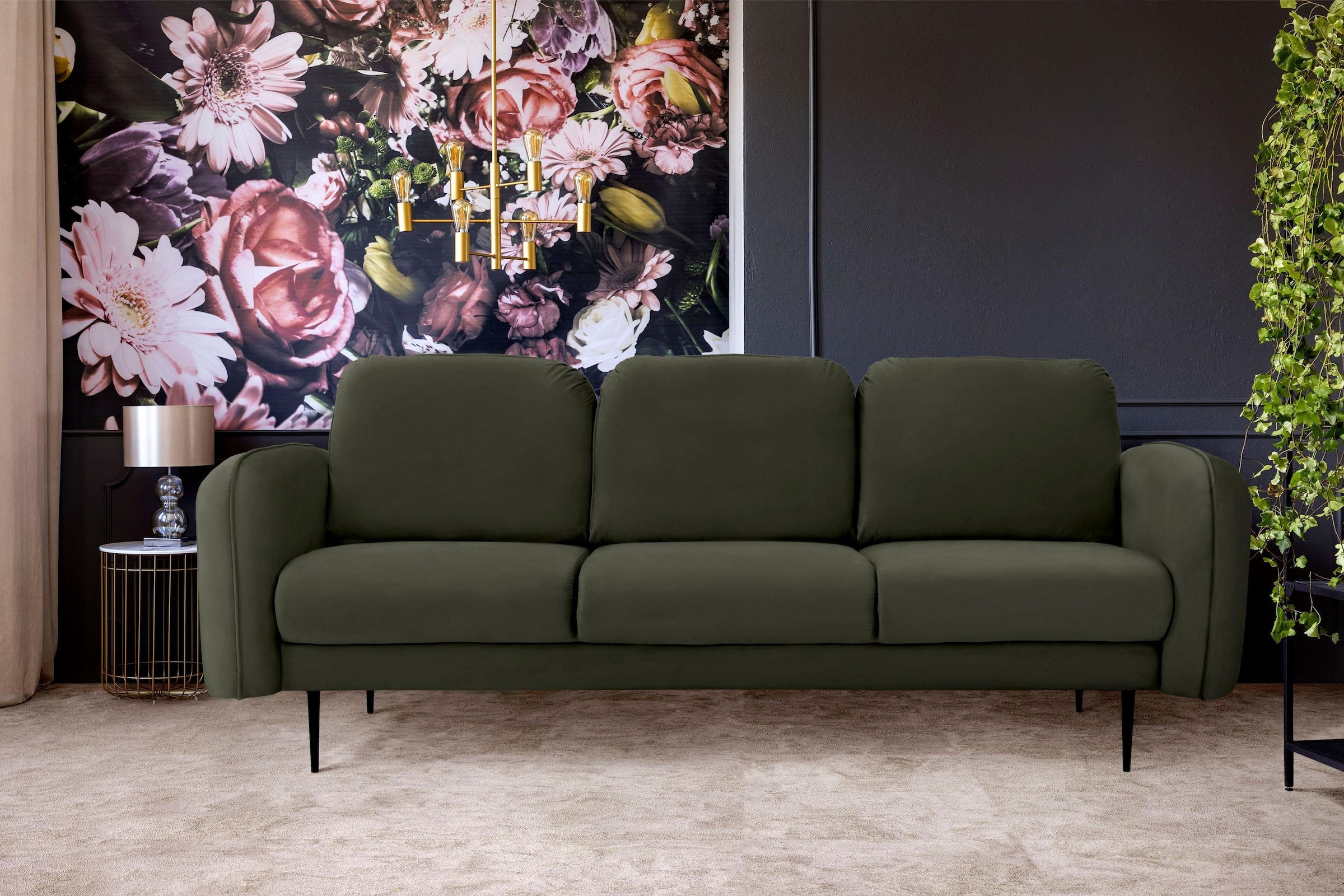 Home affaire 3-places »Skidi« mit losen Rückenkissen und Keder oben auf der Armlehne