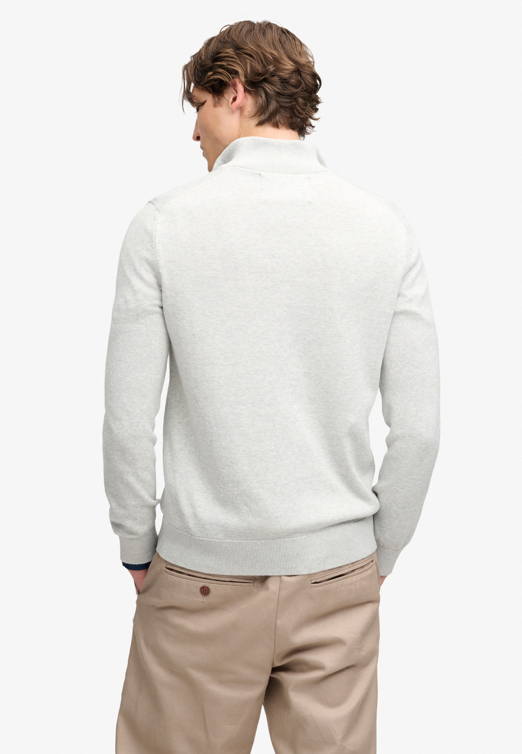 Superdry Pull en tricot »PREP ESSENTIAL COTTON HALF ZIP« Baumwolle, slim fit