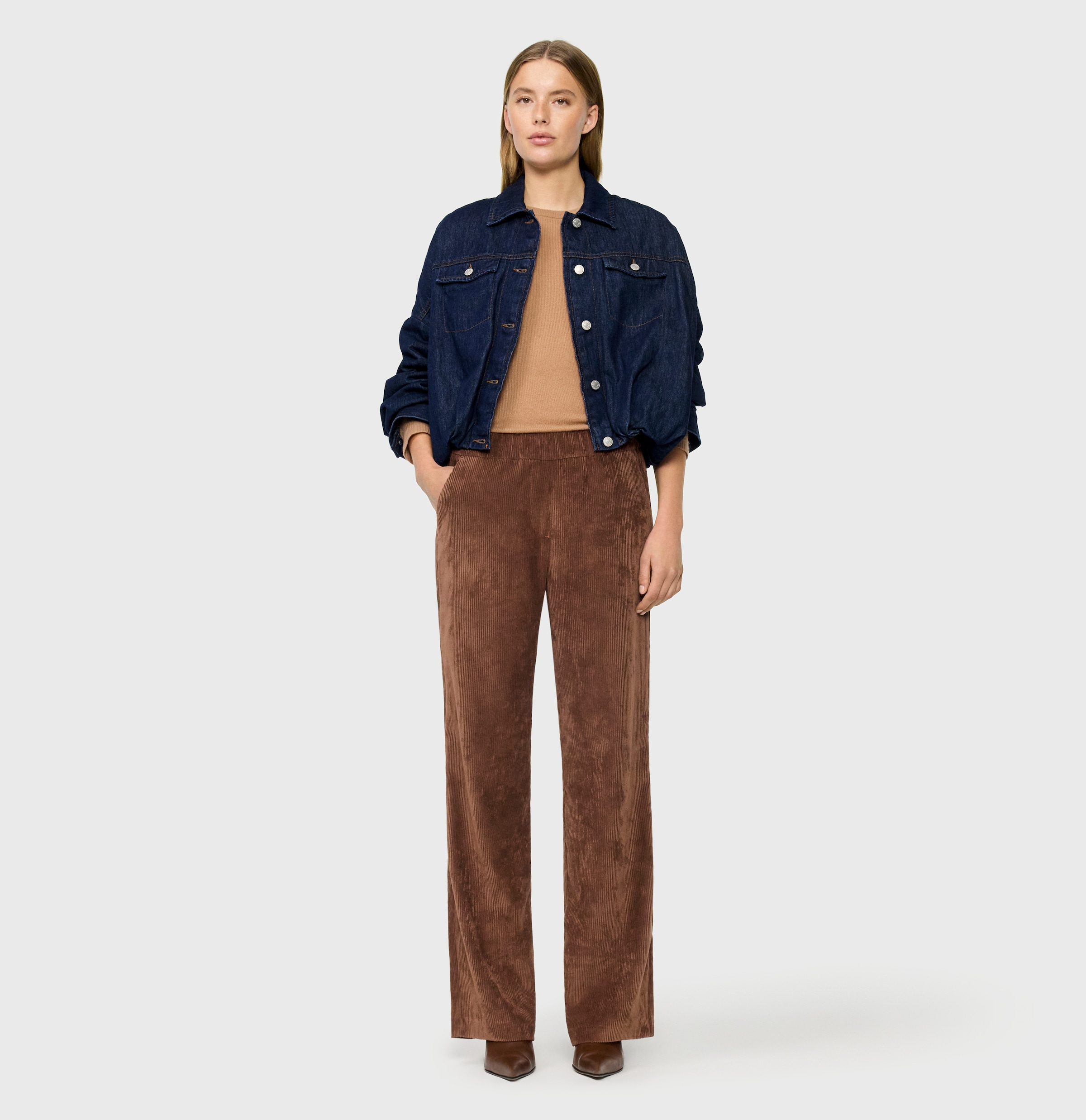 MAC Pantalon en velours côtelé »CHIARA«  avec jambe large