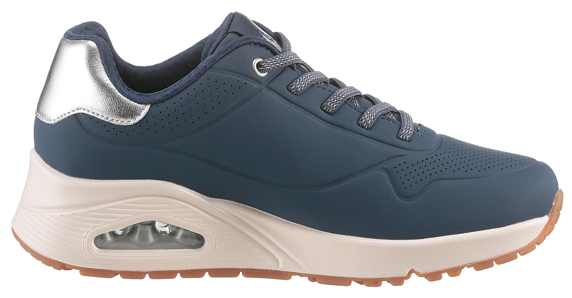 Skechers Baskets slip-on »UNO SHIMMER AWAY«  Slipper, Freizeitschuh, Plateausneaker mit modischem Keilabsatz