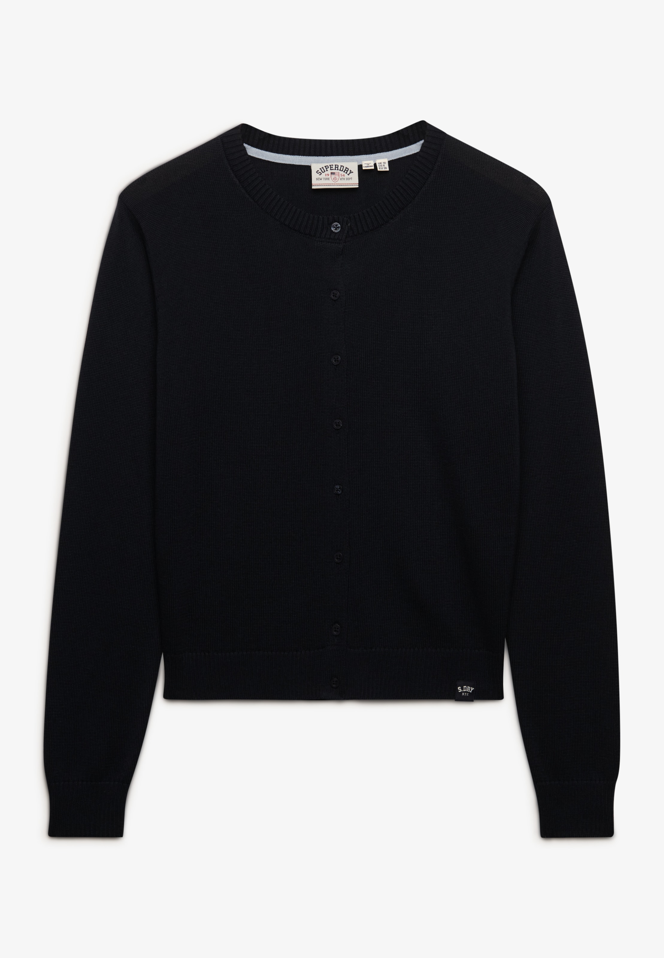 Superdry Veste en tricot »ESSENTIAL SLOUCHY CREW CARDI« mélange de coton