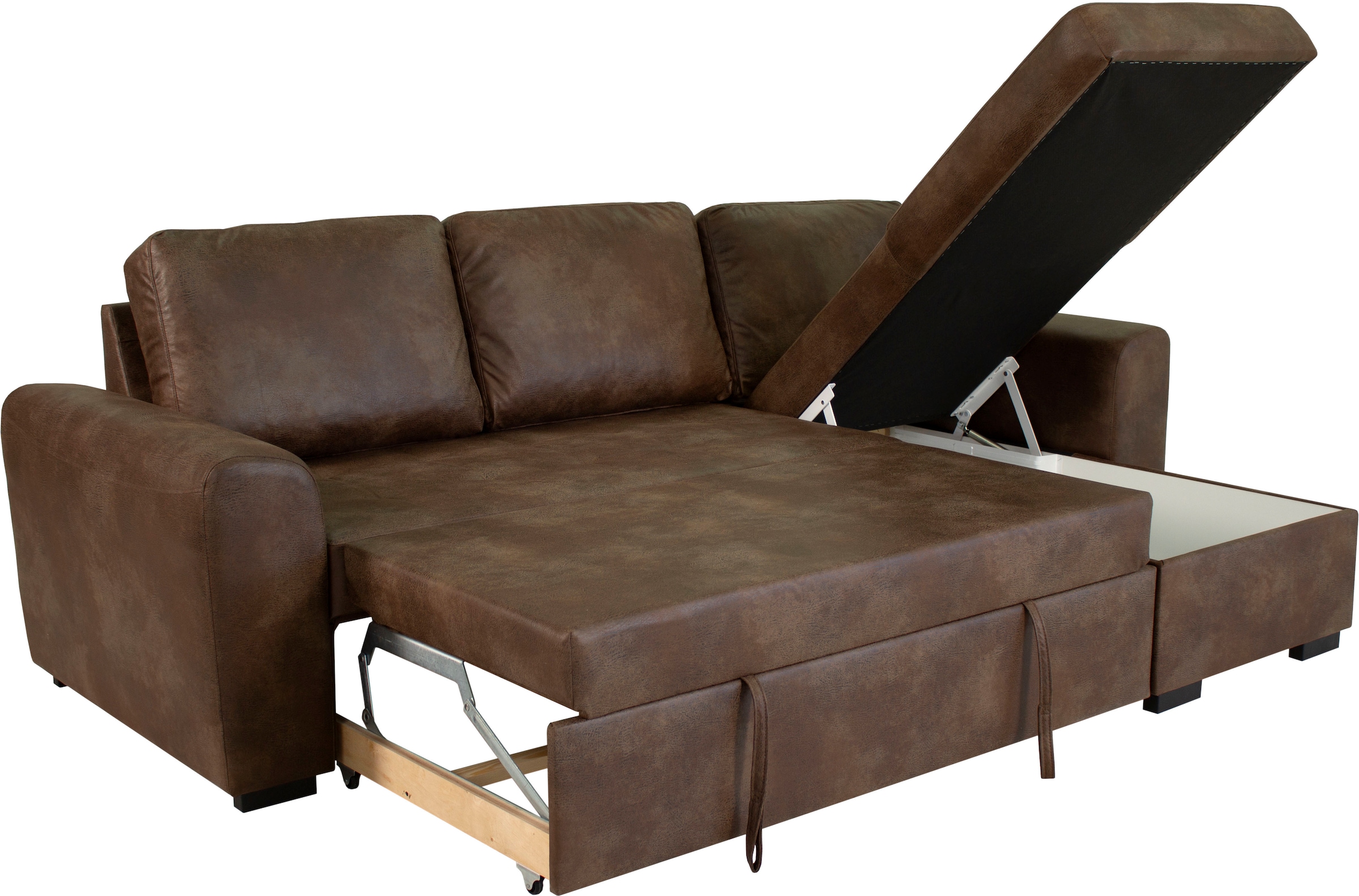 Trends by HG Canapé d'angle »Poll L-Form, B: 245 cm« mit Bettfunktion & Bettkasten