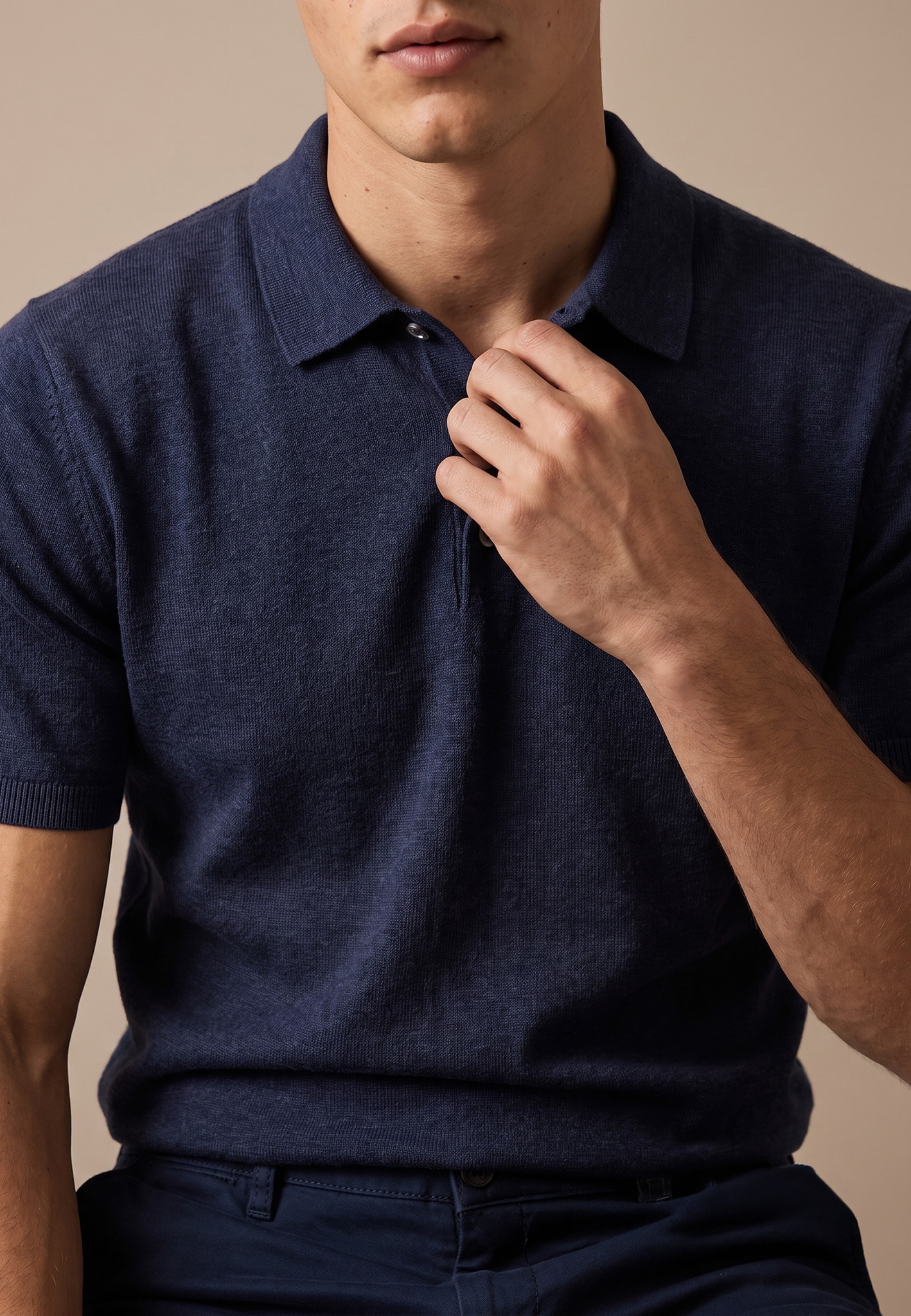 FYNCH-HATTON Pull à col polo T-shirt d'été avec broderie