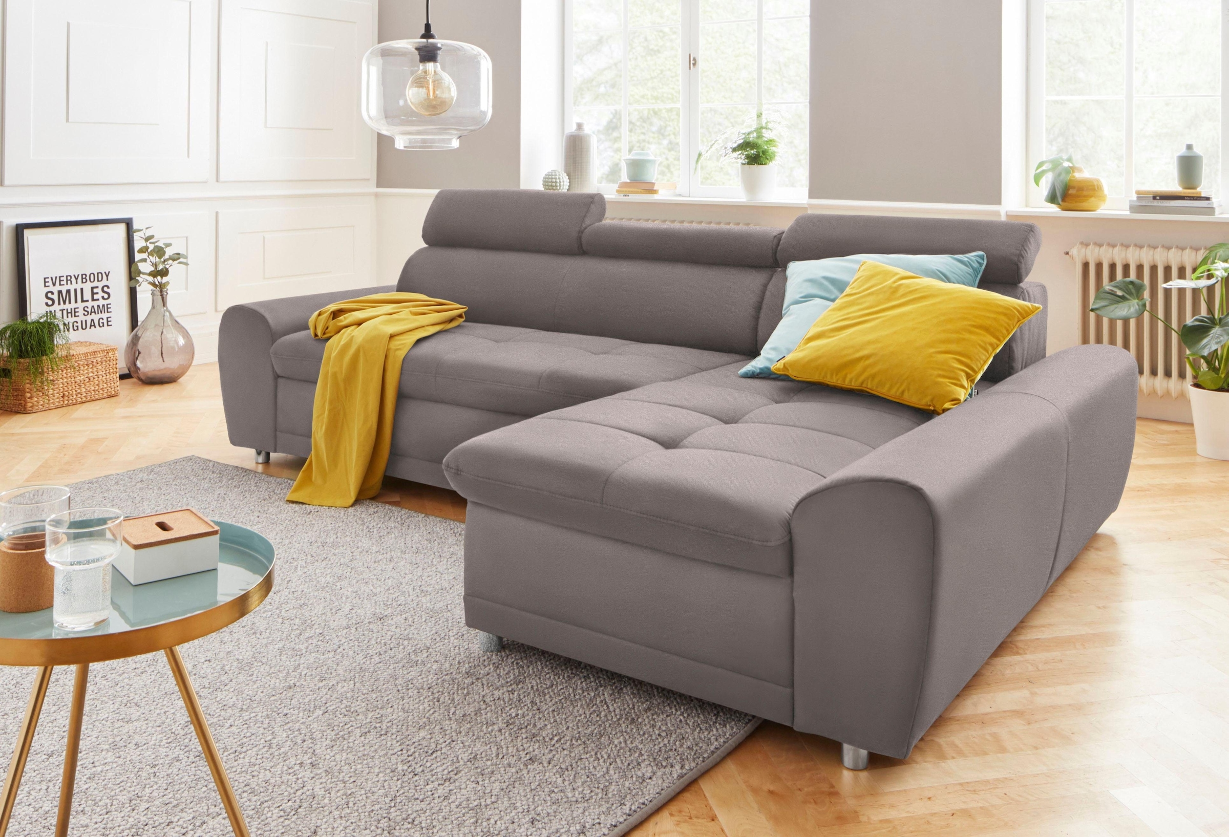 sit&more Ecksofa »Riva L-Form« inklusive Kopteilverstellung, wahlweise mit Bettfunktion