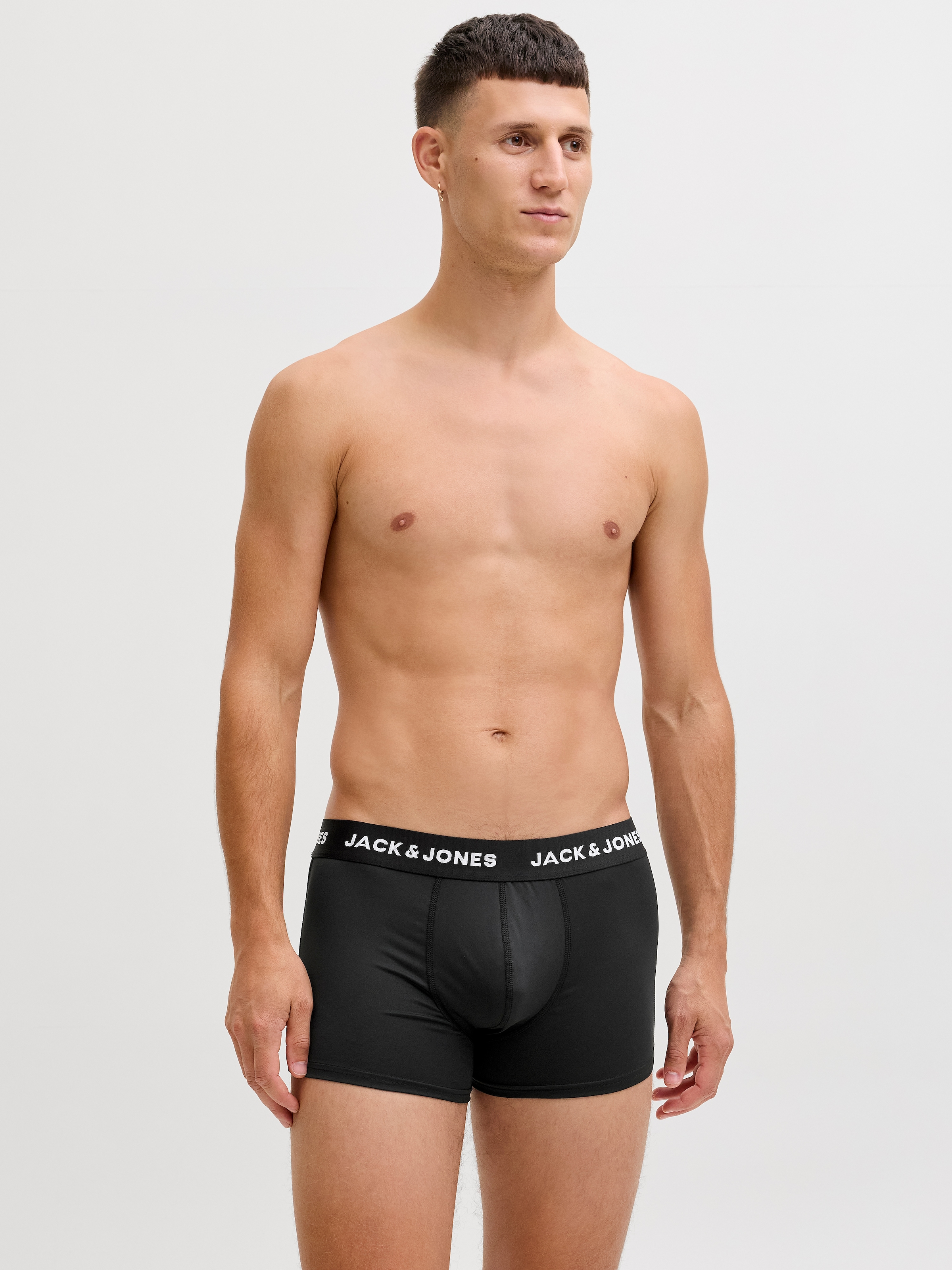 Jack & Jones Boxershorts »JACBASE Microfiber mit Gummibund, perfekter Passform, im 3er-Pack«, 3 Stk. eng anliegend, Single Jersey, Polyester