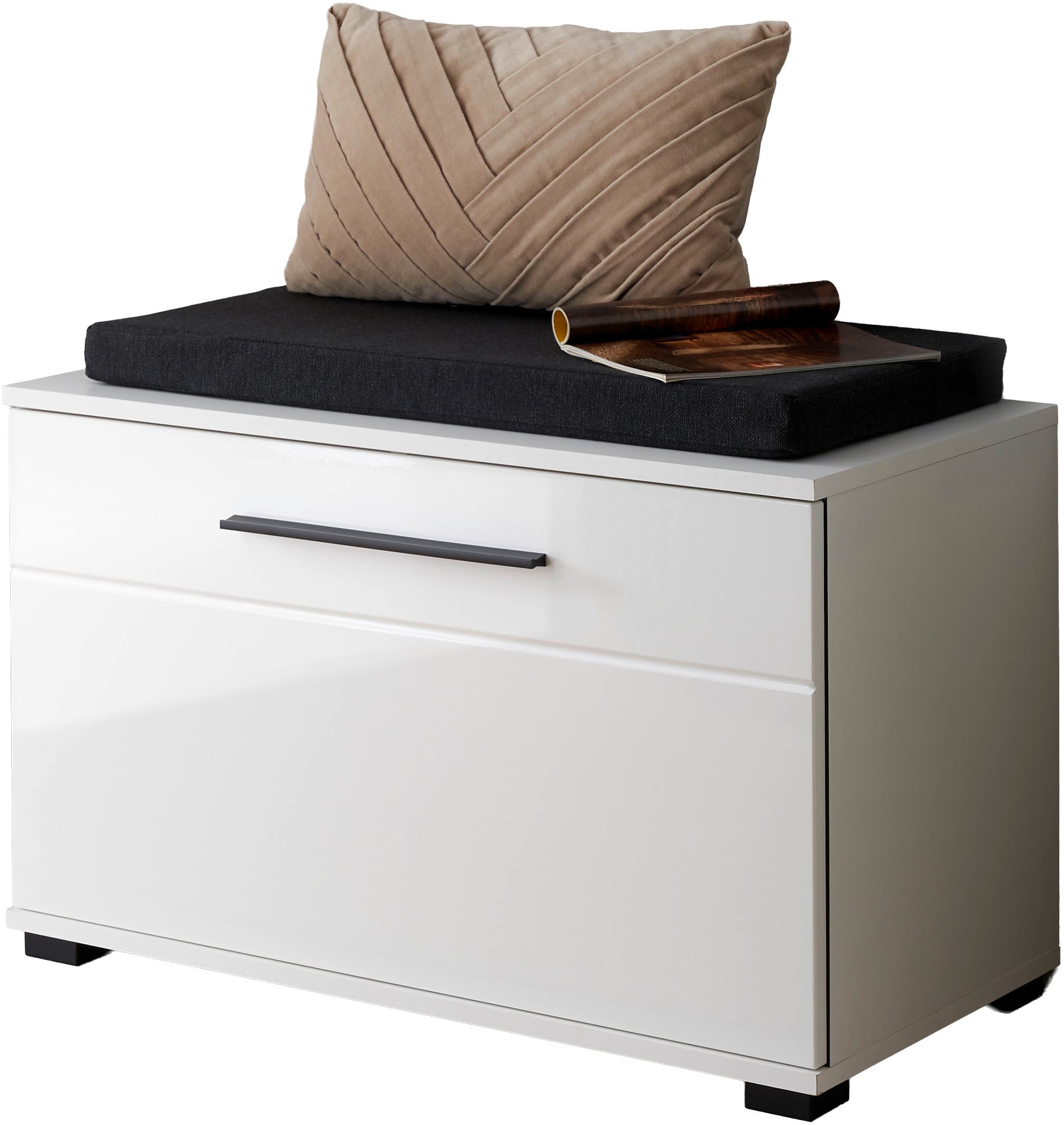 Home affaire Banc rembourré »Cantara, Garderobenbank mit Klappe, Sitzbank in zwei Farben« 2 cuis tlg. inkl. Sitzkissen, Platz für ca. 6 Paar Schuhe, 80 cm breit