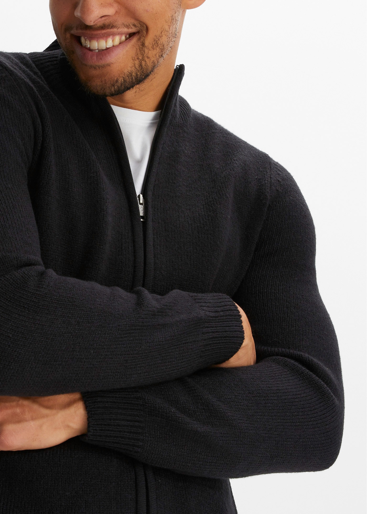 bonprix Veste en tricot »Feinstrickjacke«, mit Stehkragen, Regular Fit
