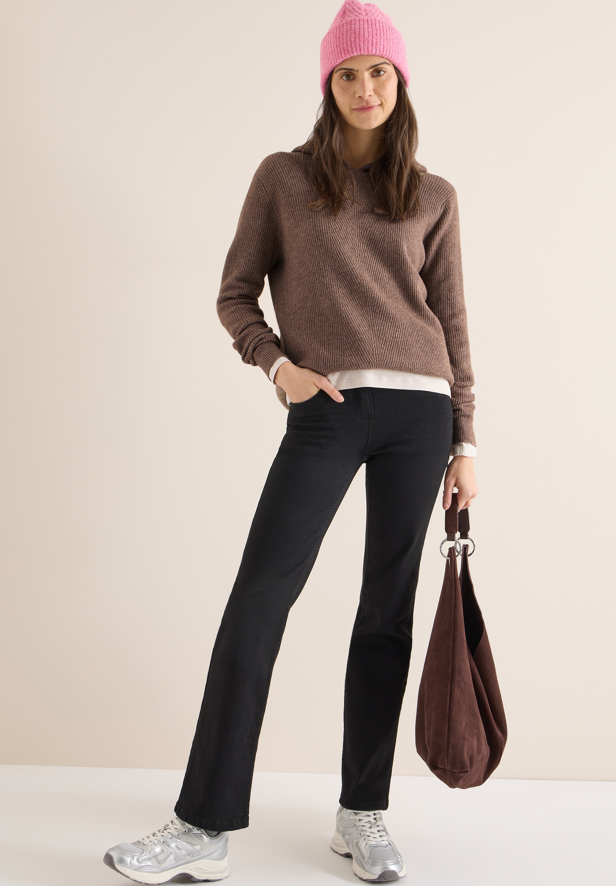 Cecil Pull à capuche Strick mit Strukturdetail