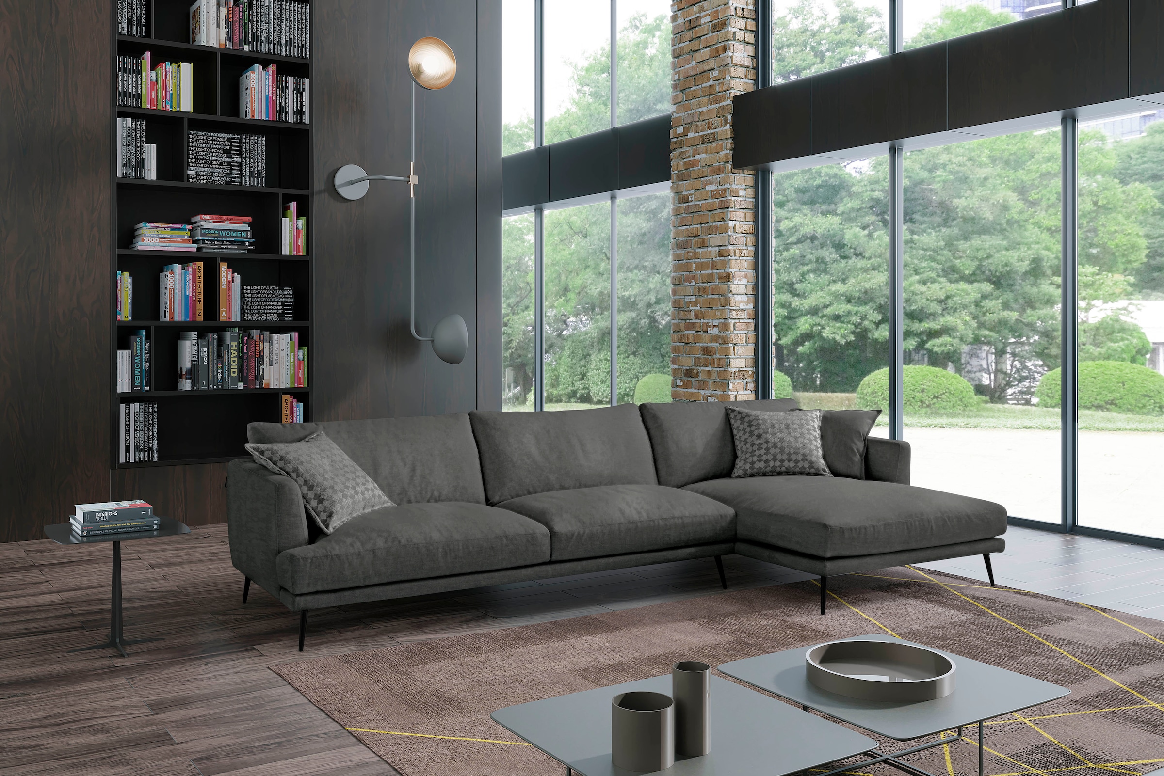 Egoitaliano Canapé d'angle »Sophia, Designsofa mit extrakomfortablem Sitzkomfort, Breite 274cm« avec suspension à plumes, forme en L
