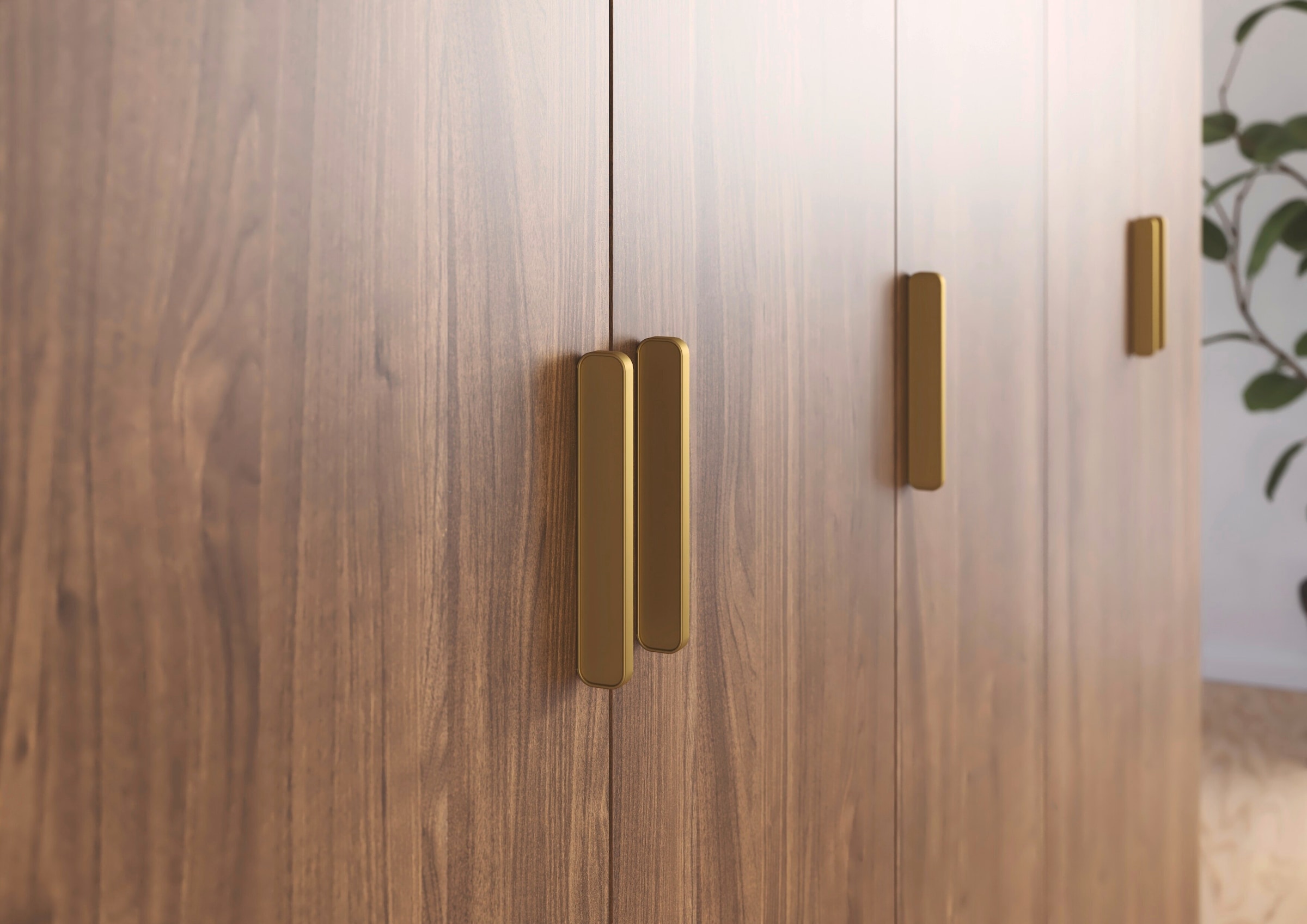 GOODproduct Kaminumbauschrank »Schrank Möbel Schlafzimmer Garderobe Kinderzimmer WELTNEUHEIT ZELLARA« PATENTIERTES SCHNELLMONTAGESYSTEM Griff Goldfarben MADE IN GERMANY