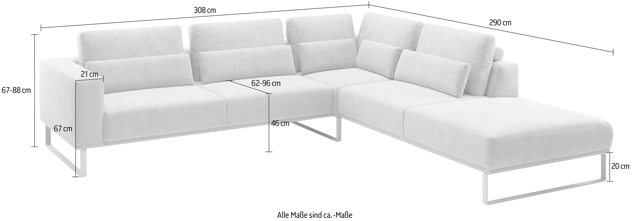 Musterring Canapé d'angle »JUSTB! PM100, stilvoller Lounge-Komfort von Musterring« Collection Bettina Zimmermann, option siège préféré & choix de pieds
