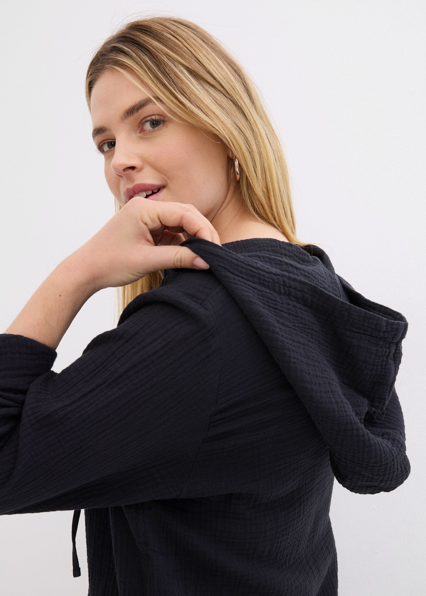 bonprix Blouse à enfiler 1 coupe loose, pour printemps et été, en coton, tunique en mousseline