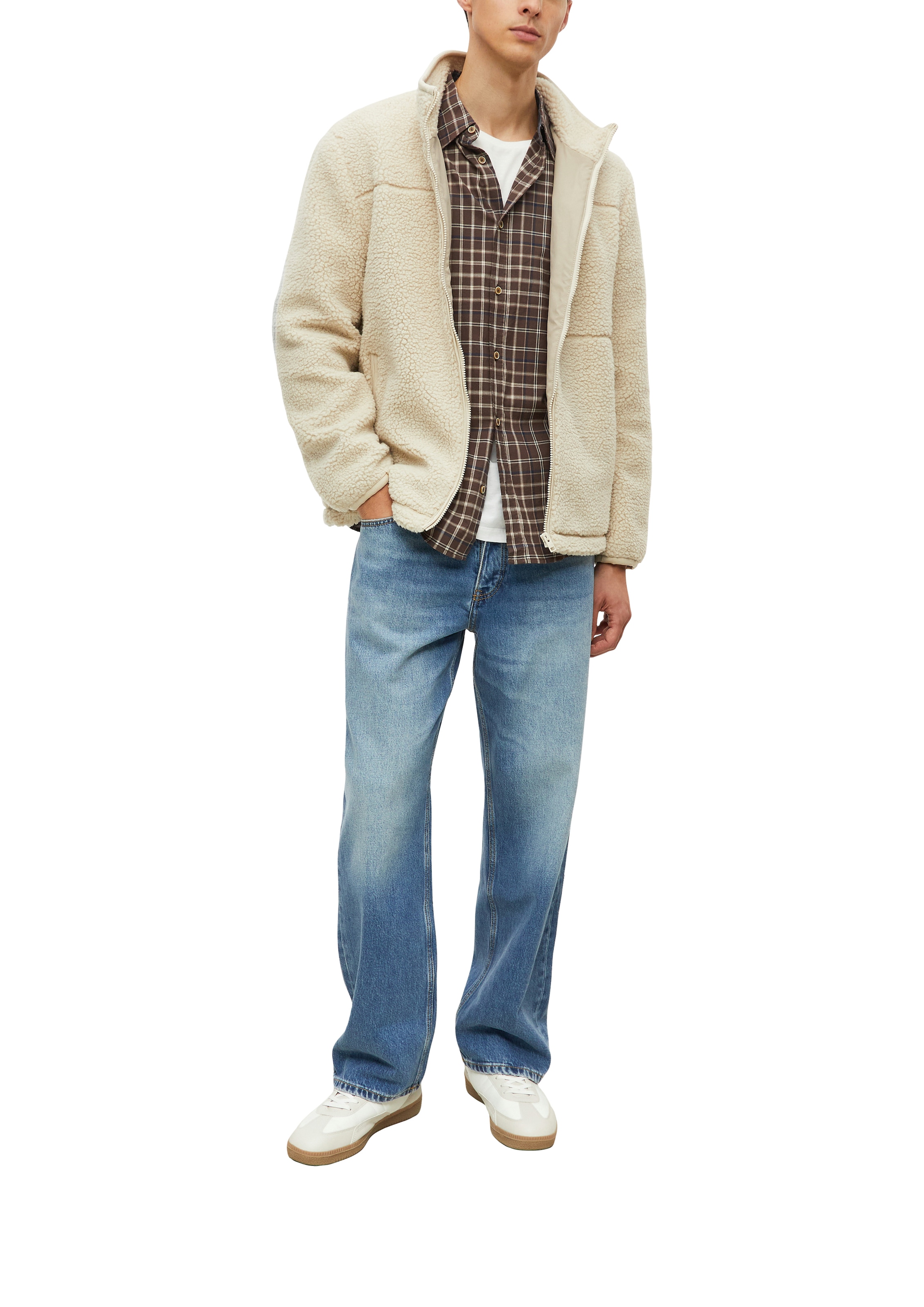 s.Oliver Veste polaire sans capuche Teddyjacke mit Stehkragen mit Reissverschluss