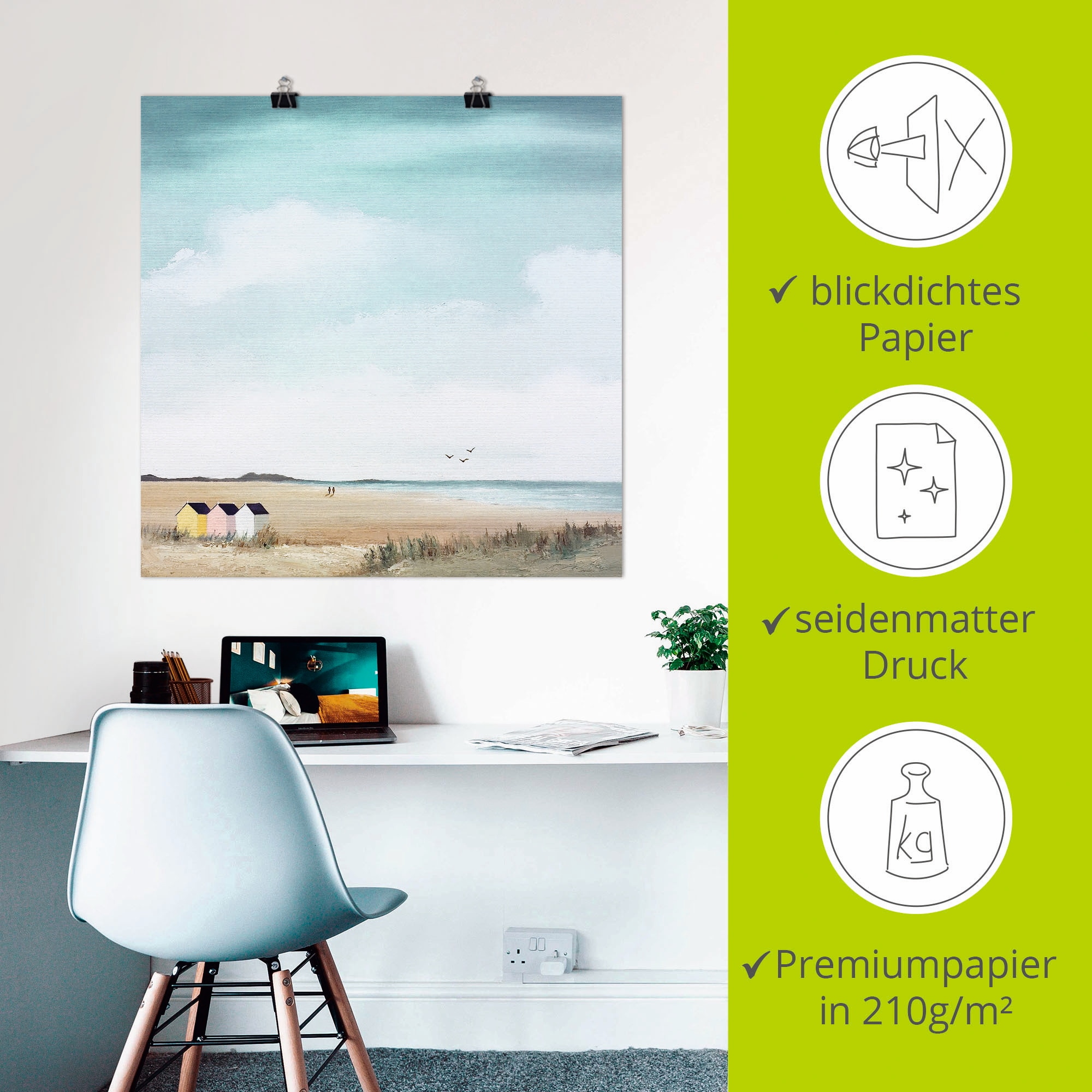 Artland Wandbild »Sonniger Morgen III« Strand 1 Stk. tlg. als Leinwandbild, Poster in verschied. Grössen