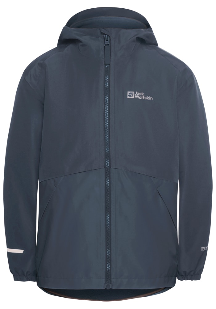 Jack Wolfskin 3-in-1-Funktionsjacke »ICELAND 3IN1 JACKET K« mit Kapuze für Kinder, mit fester Kapuze, atmungsaktiv, winddicht, wasserdicht