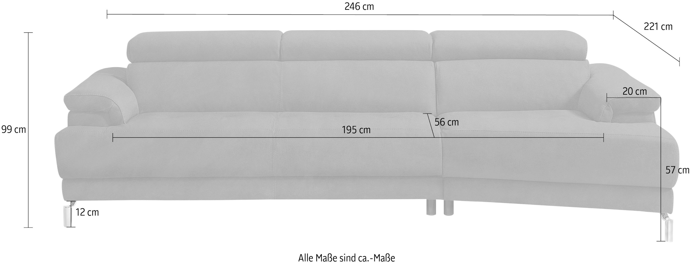 Egoitaliano Canapé d'angle »Soul, extravagantes Designsofa, Megasofa, super bequem, tolle Details« mit Trapez-Abschlusselement, inkl verstellbarer Kopfteile