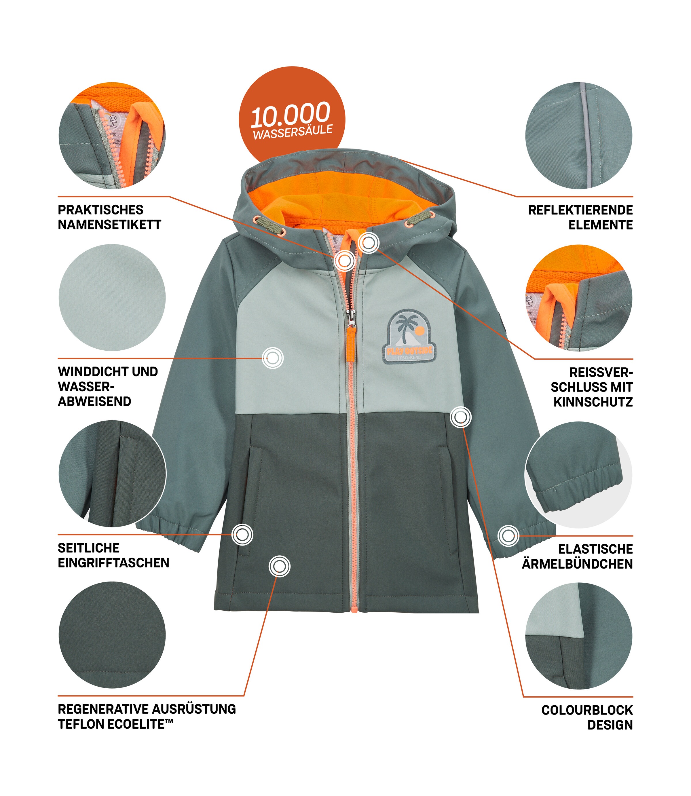 first instinct by killtec Softshelljacke »FIOS 4 MNS SFTSHLL JCKT« Wasserabweisende Softshelljacke mit Colourblock-Design