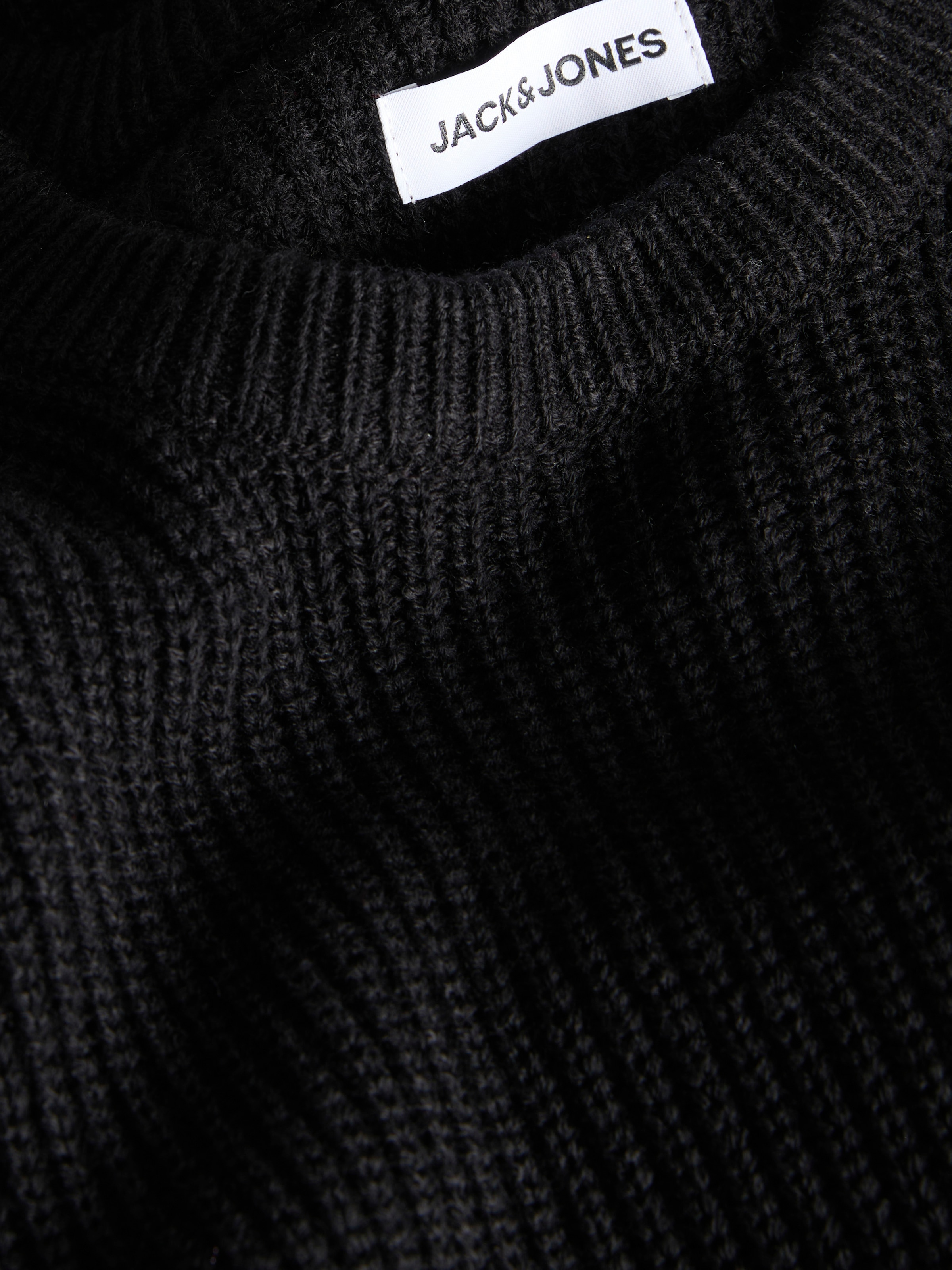 Jack & Jones Rundhalspullover »JJCLEVELAND KNIT CREW NECK« Materialmix, normal geschnitten
