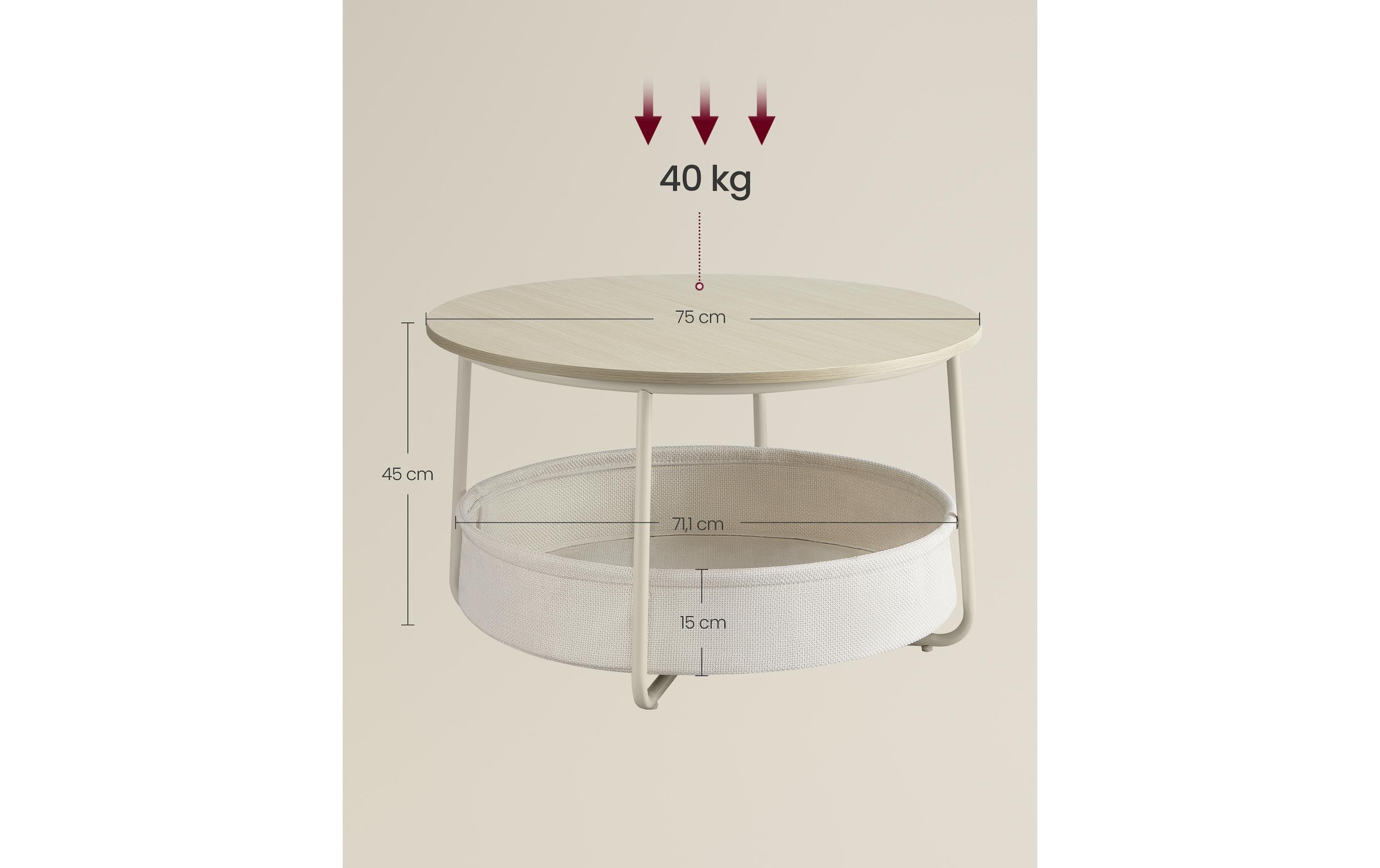 VASAGLE Beistelltisch »75 x 45 cm«