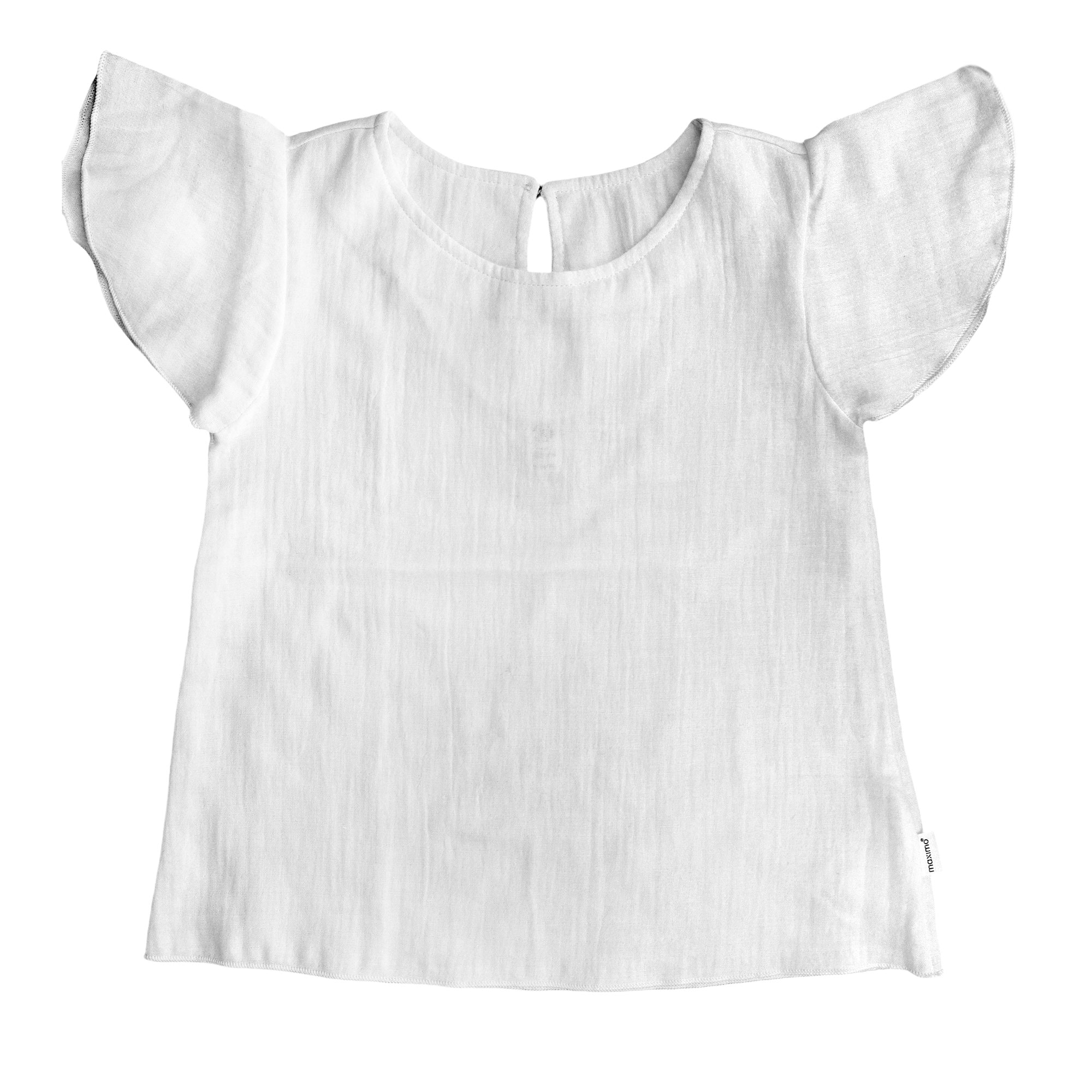 MAXIMO T-shirt 1 Weiss, Musselin, Flügelärmel, Knopfverschluss, Mädchen