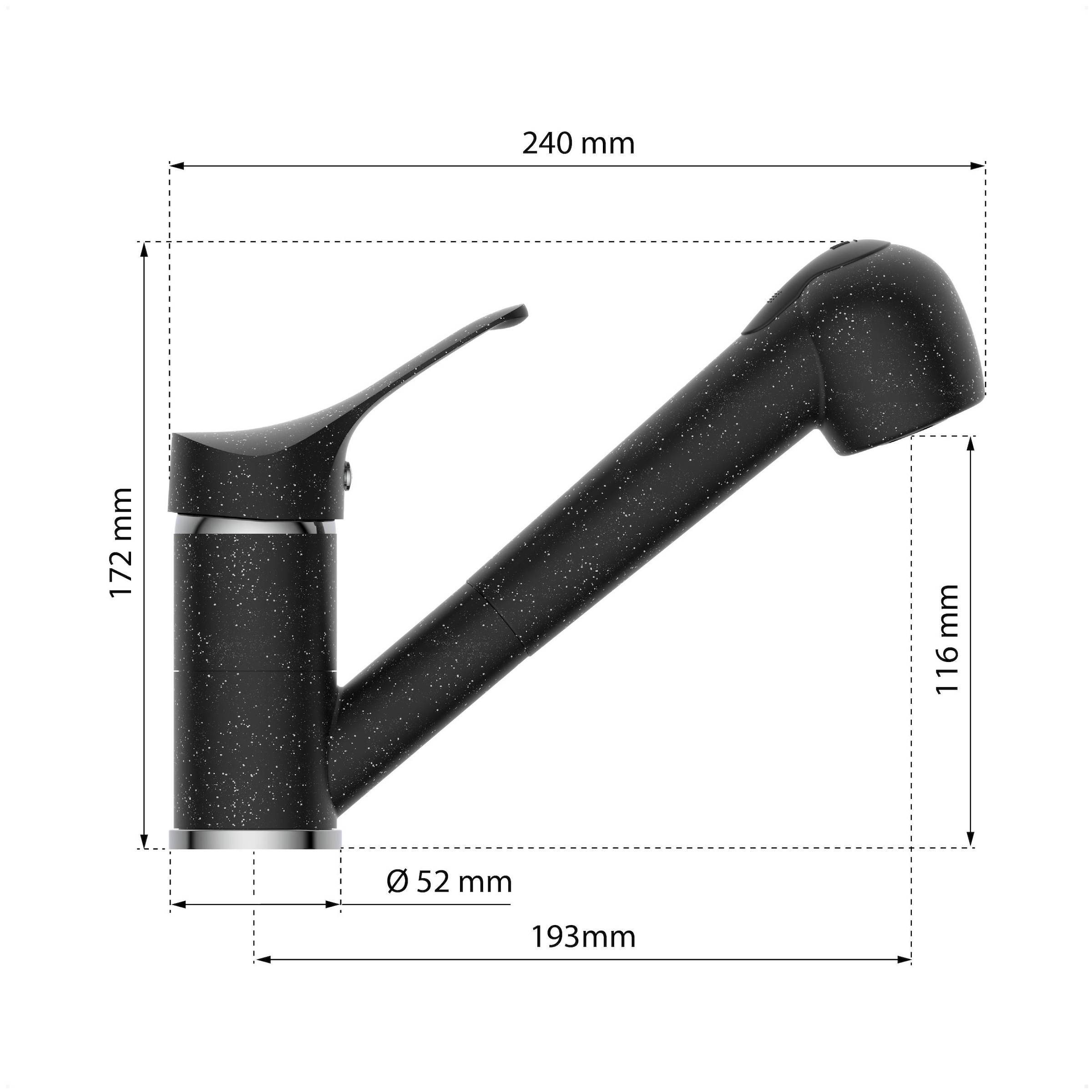 Eisl Spültischarmatur »GRANIT« herausziehb. 2-fach verstellb. Geschirrbrause, schwenkb. Auslauf 360°