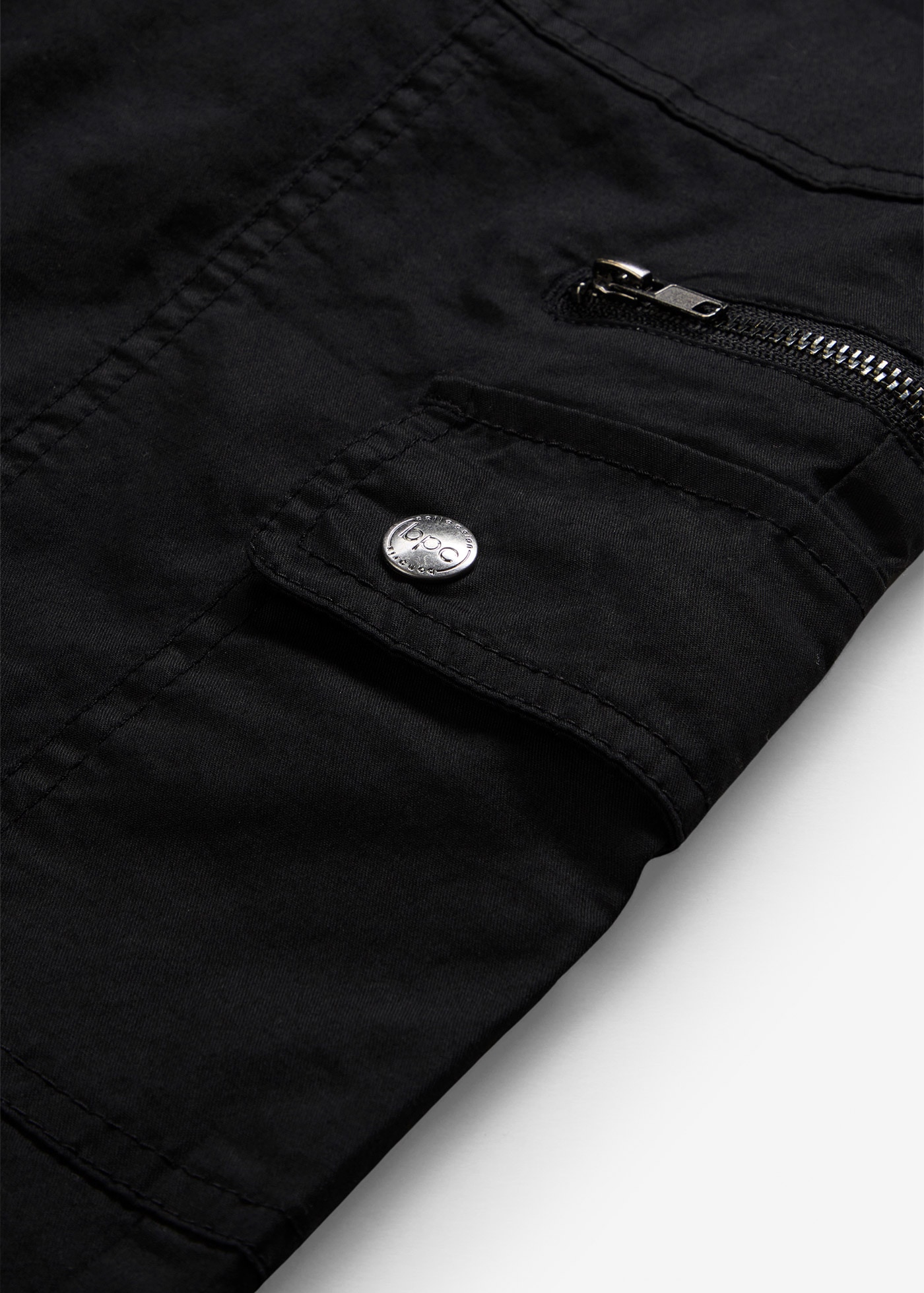 bonprix Pantalon cargo  en coton avec élasthanne, coupe large, coupe régulière