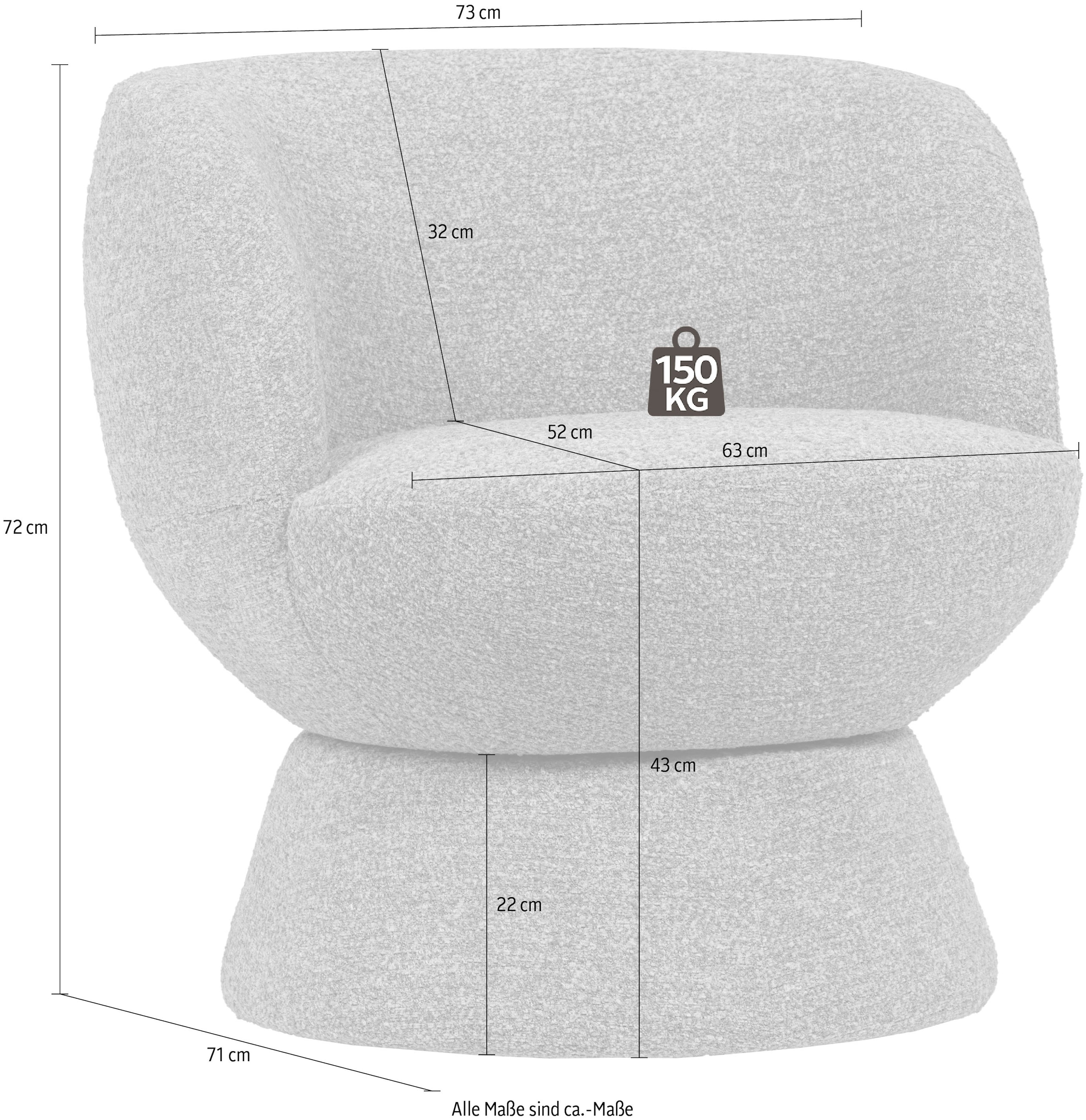 WOOOD Fauteuil pivotant »Shuffle« Capacité de charge 150 kg, bonne résistance à l'usure, forme sablier