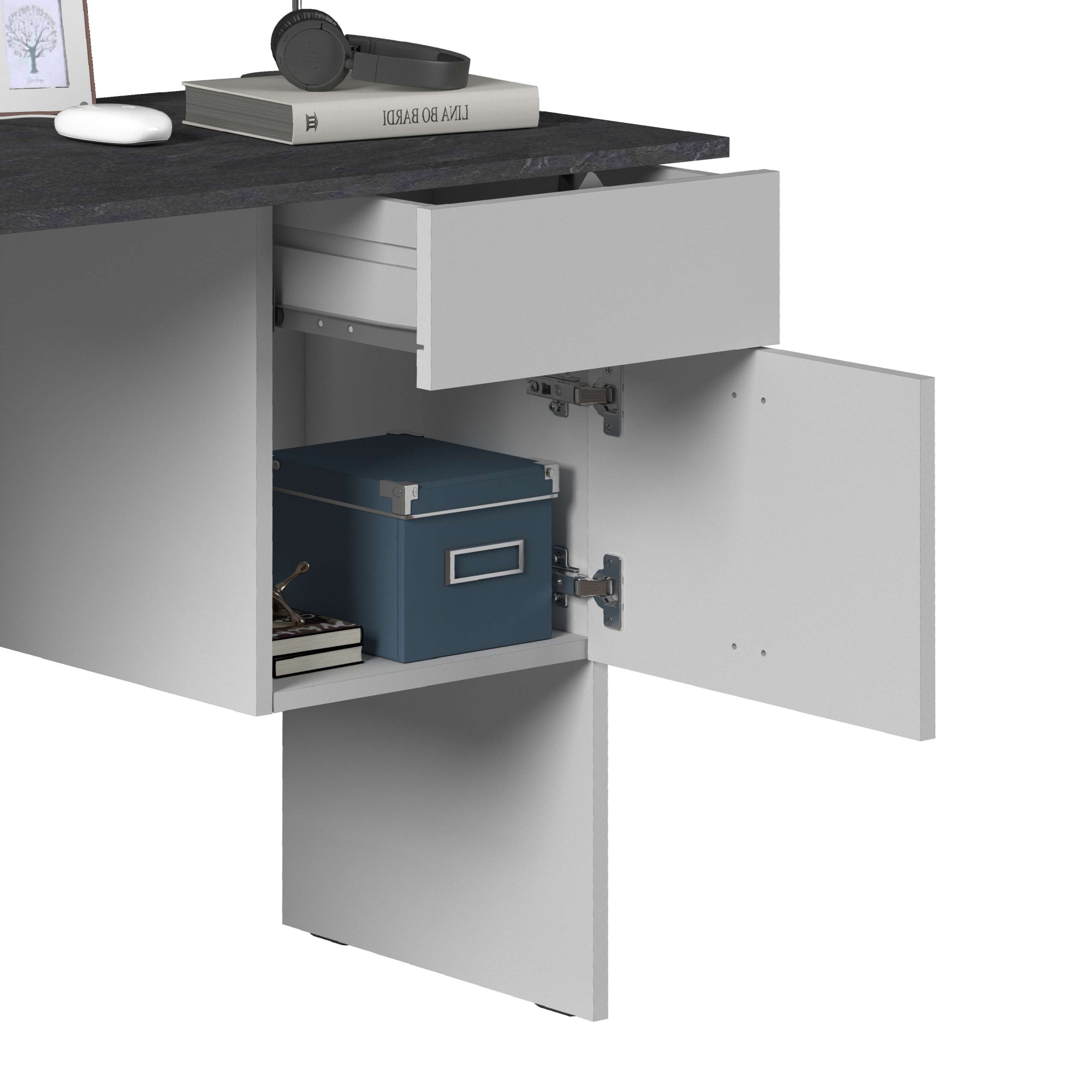 Home affaire Bureau »Sunrise, kleiner Computertisch, Bürotisch« mit 1 Tür & 1 Schublade, Tischplatte Breite 110 cm, Made in Italy