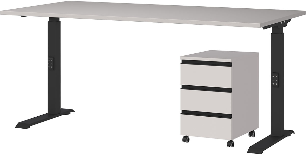 GERMANIA Büromöbel-Set »Lemont« 2 tlg. Set bestehend aus höhenverstellbarem Schreibtisch und Rollcontainer