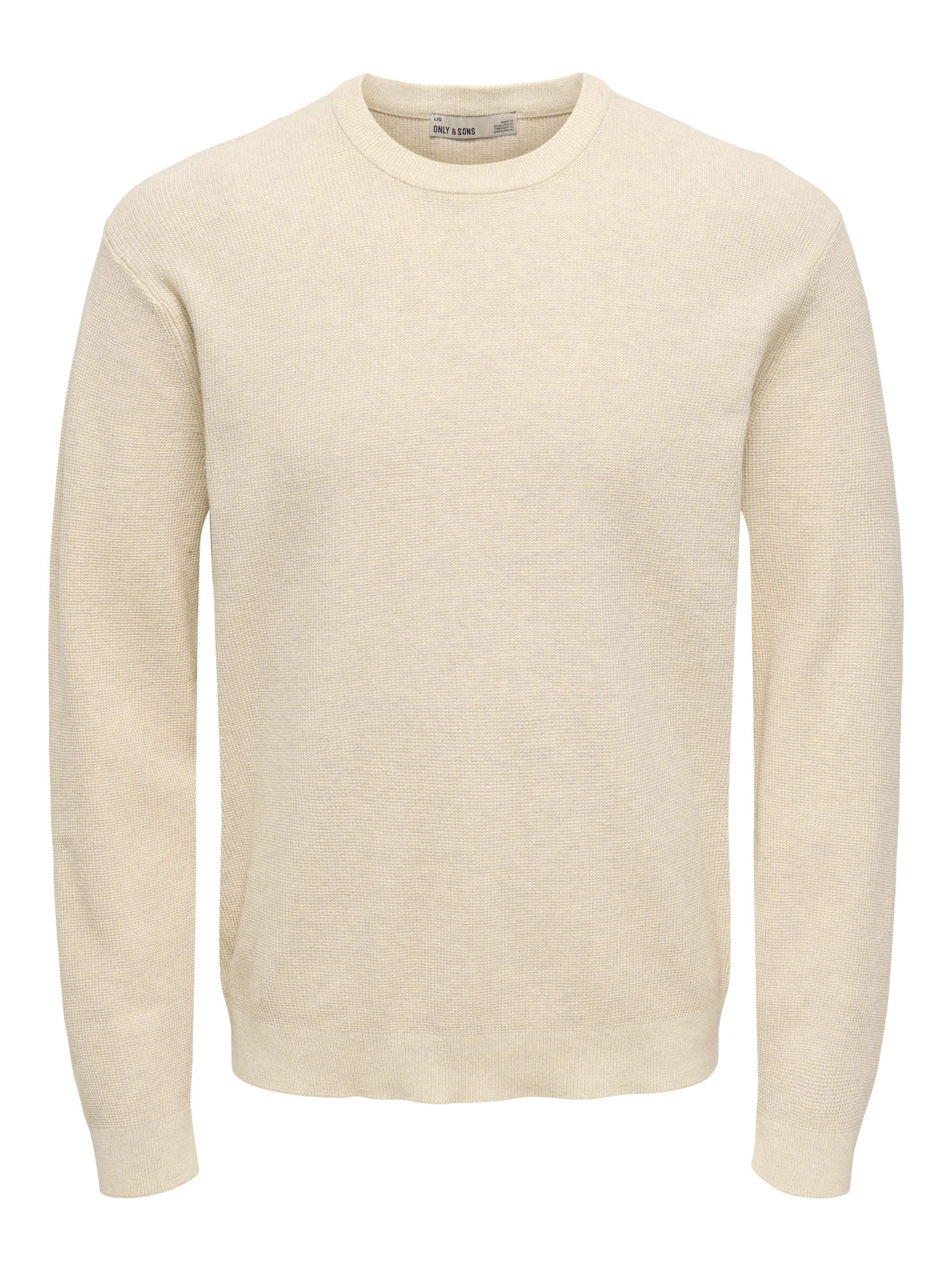 ONLY & SONS Strickpullover »ONSJOEY RLX MELANGE LS WAFFLE KNIT NOOS« Baumwolle, relaxed fit