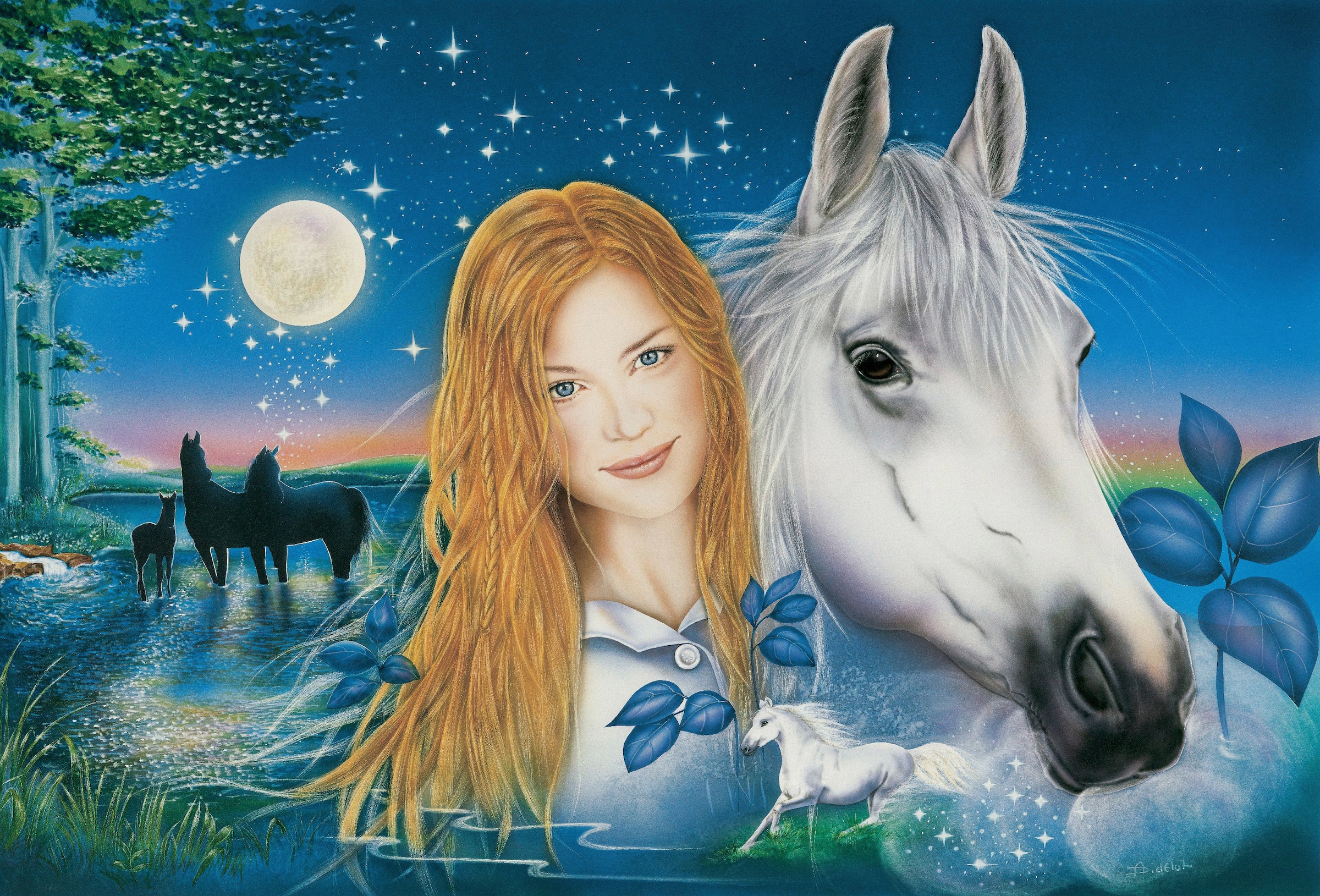 Papermoon Papier peint photo »PFERDE DESIGN-PFERD MALEREI KUNST GEMÄLDE WANDBILD XXL«