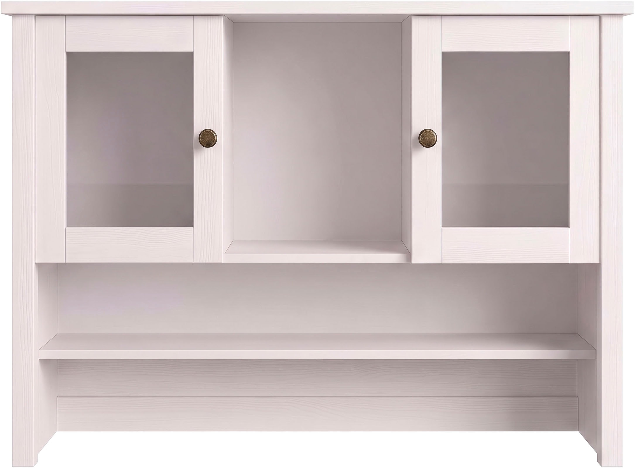 GOODproduct Buffet »Mikkeli Küchenbuffet mit 2 Glastüren, Metallgriffe« aus massiver FSC®-zertifizierter Kiefer, moderner Landhausstil