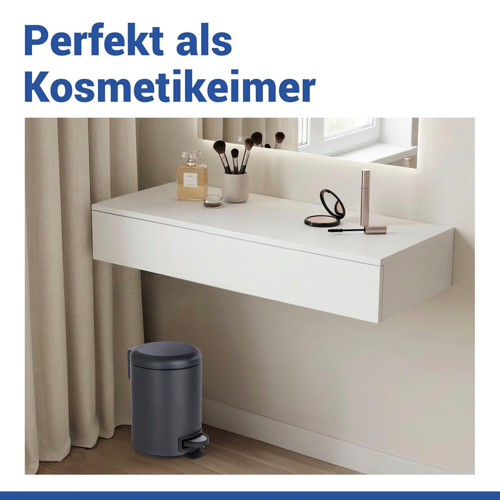 WENKO Seau à cosmétique »Leman« 3 litres, LxPxH : 17x25x22,5 cm