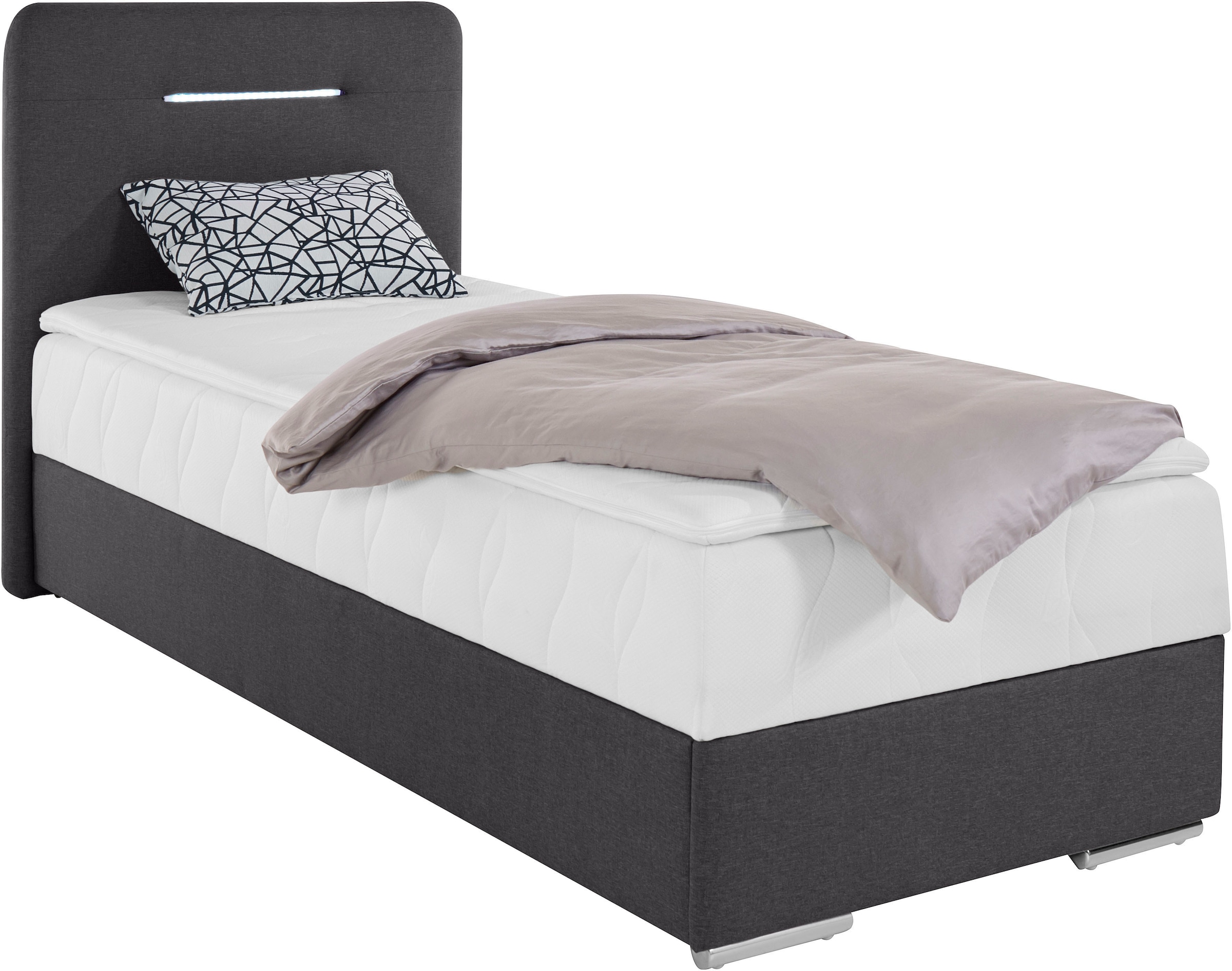 COTTA Lit de boxe »Lighstar« incluant éclairage LED, surmatelas, coffre de lit et coussins décoratifs
