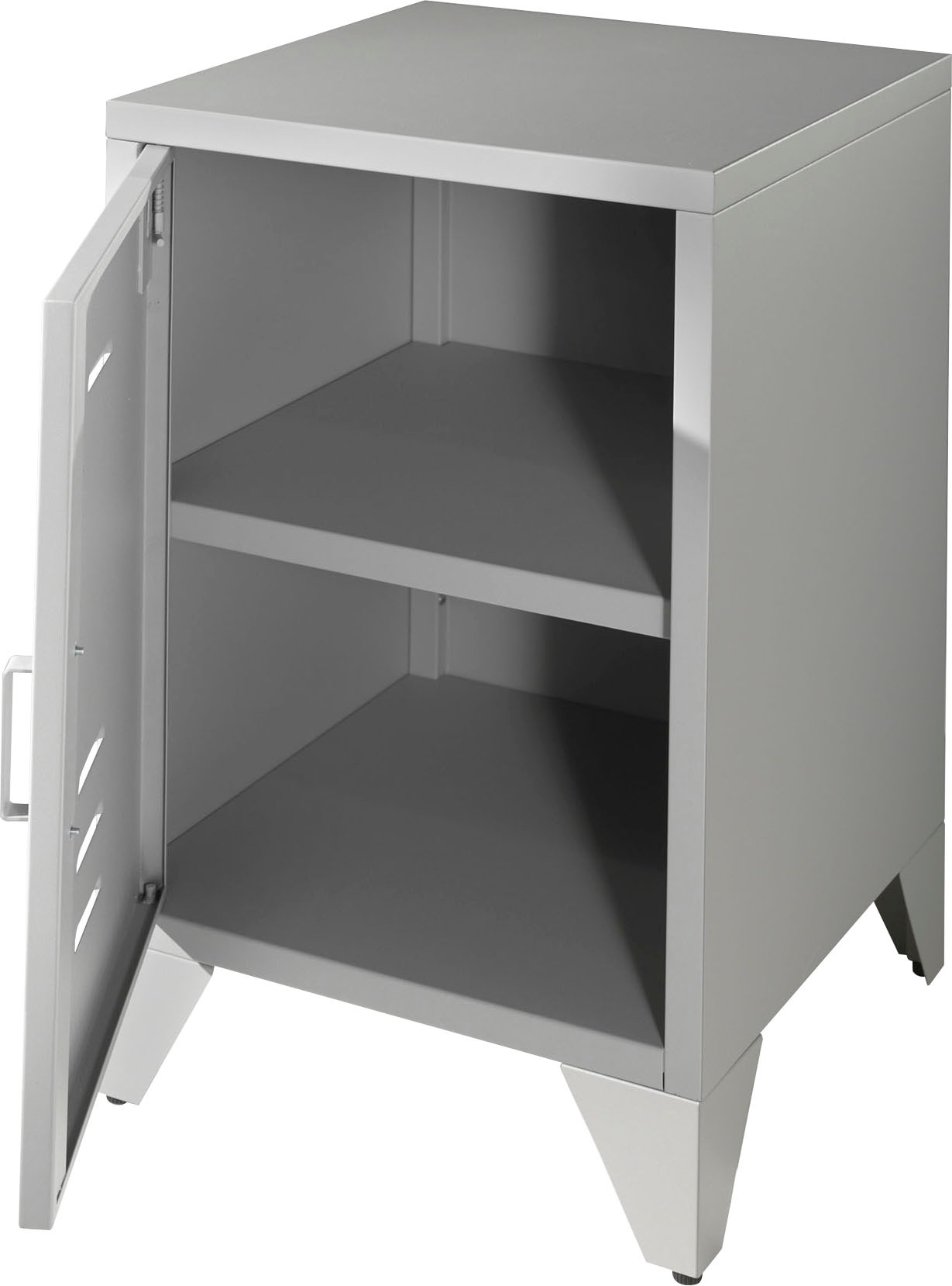 Vipack Nachtkonsole »Bronxx, mit 1 Tür mit Magnetverschluss, dahinter 2 geräumige Fächer« B/H/T ca. 40x60x40cm, moderner Industrial-Style, verschiedene Farben, 