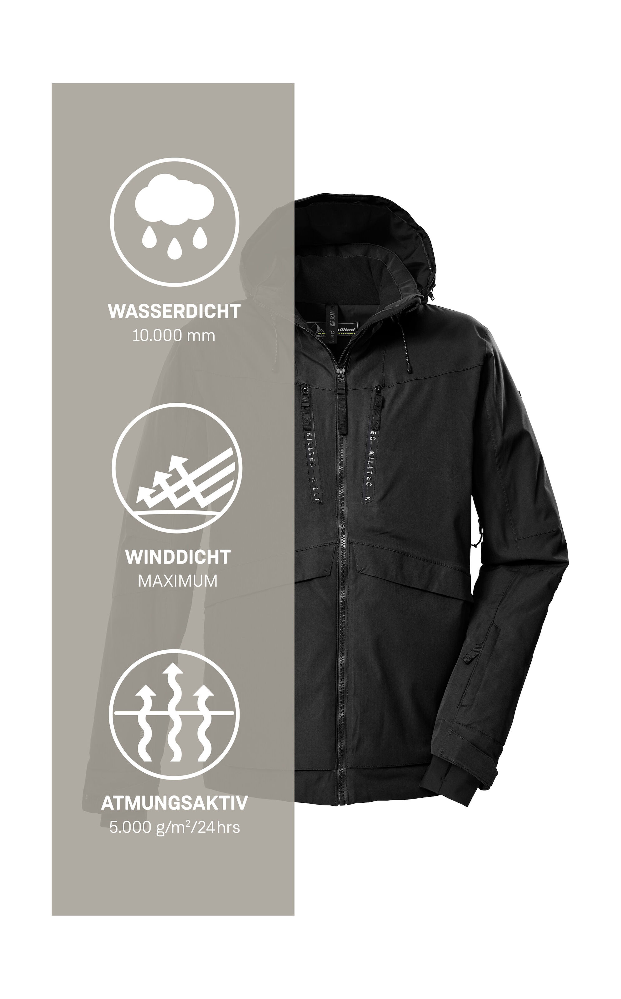 Killtec Skijacke »KSW 55 MN SKI JCKT« Wasserdichte, atmungsaktive Skijacke mit verschweissten Nähten